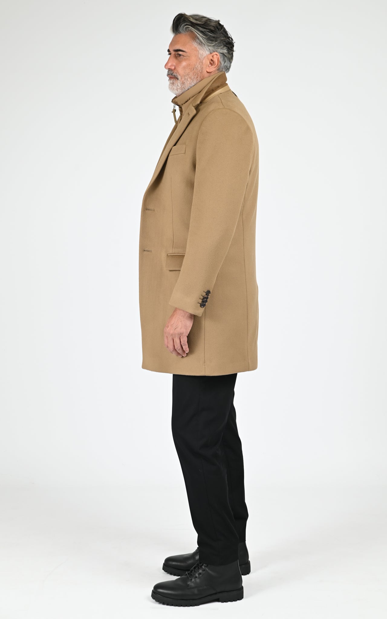 Manteau pardessus laine SKAI-SLB camel