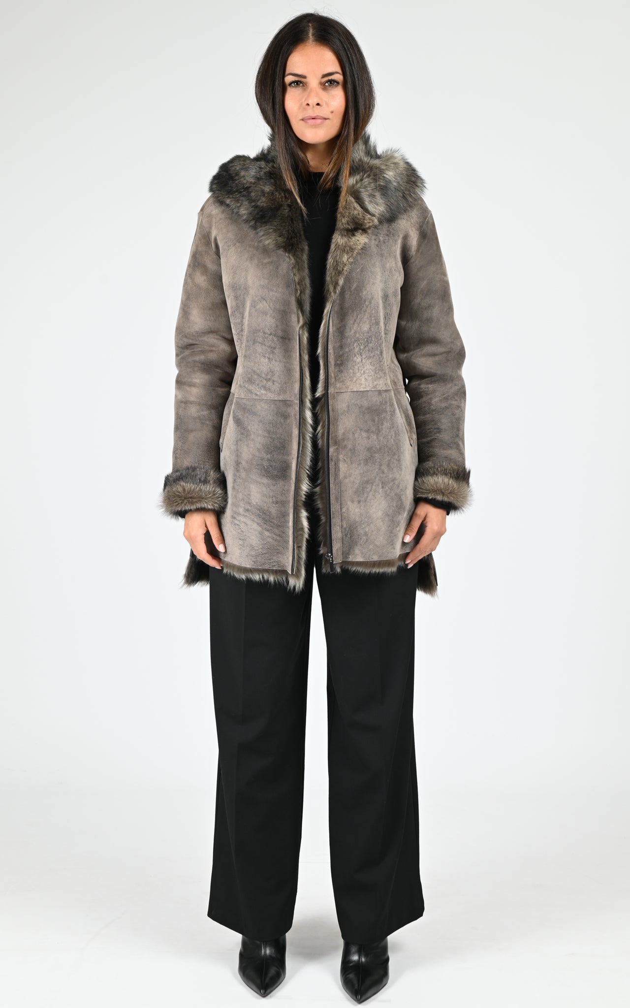 Veste agneau de Toscane Eden taupe 2