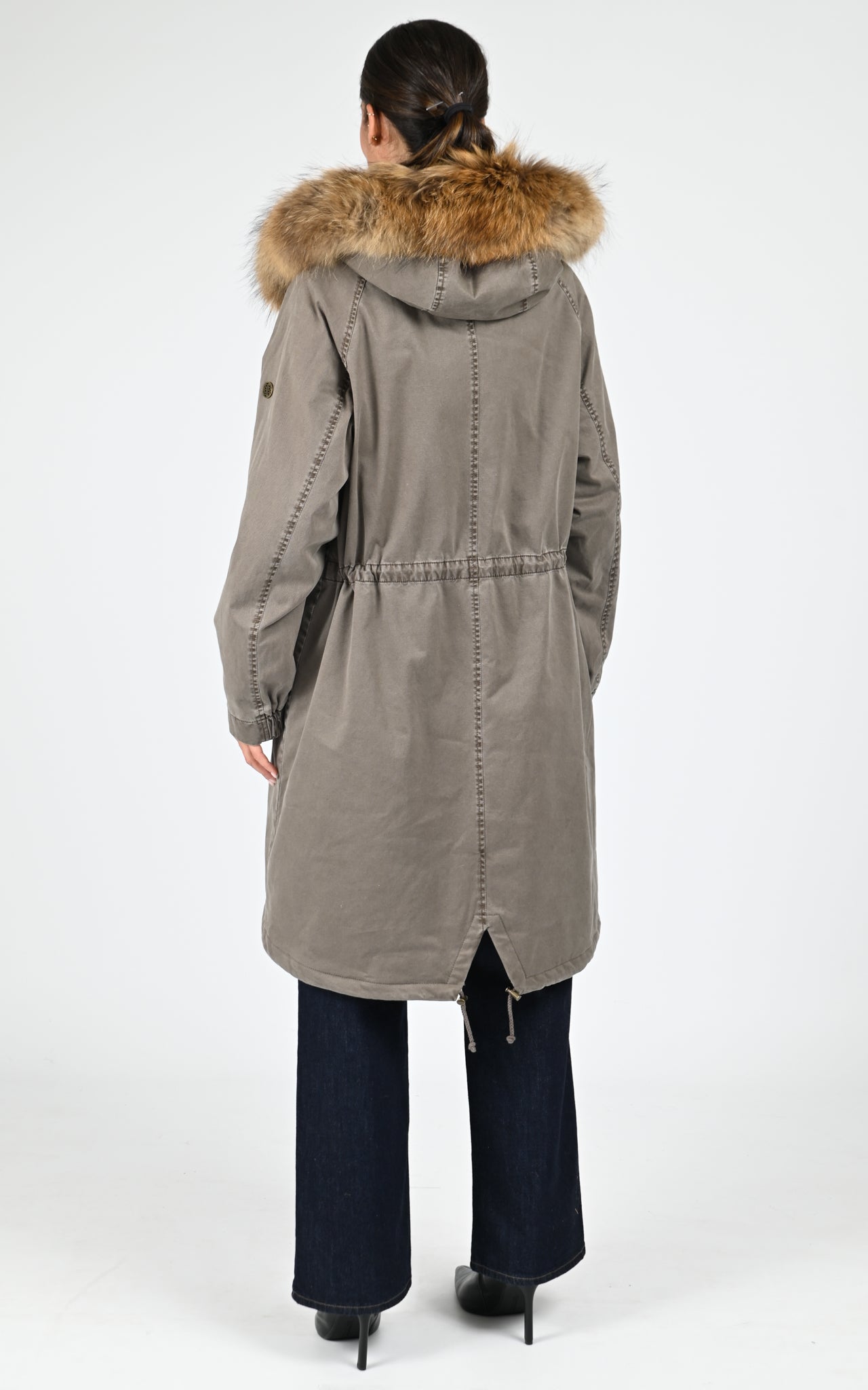 Parka longue toile army Emma kaki 4