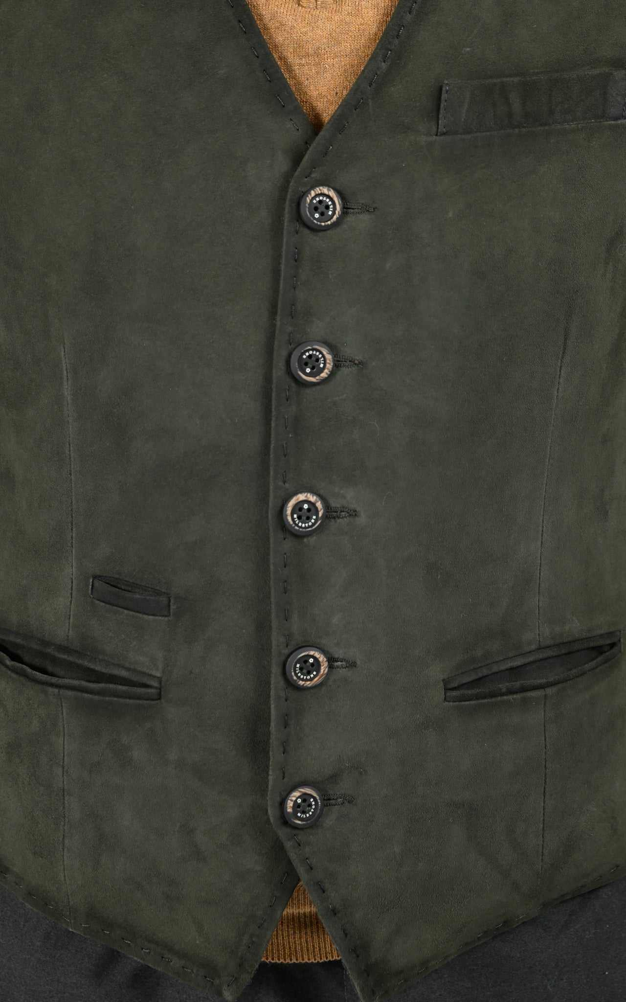 Gilet daim Renzo vert vert foncé