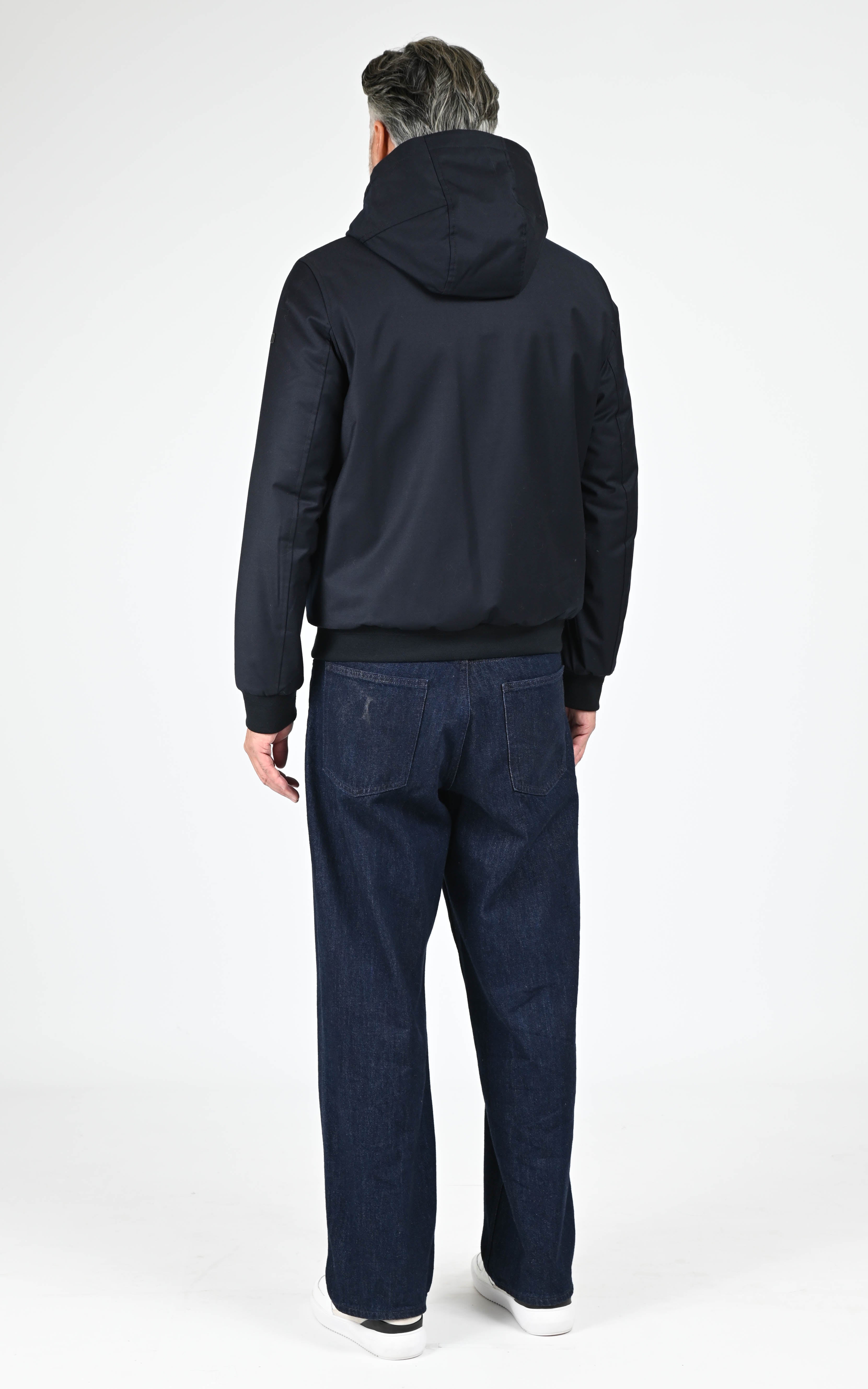 Veste à capuche laine Vigo bleu marine
