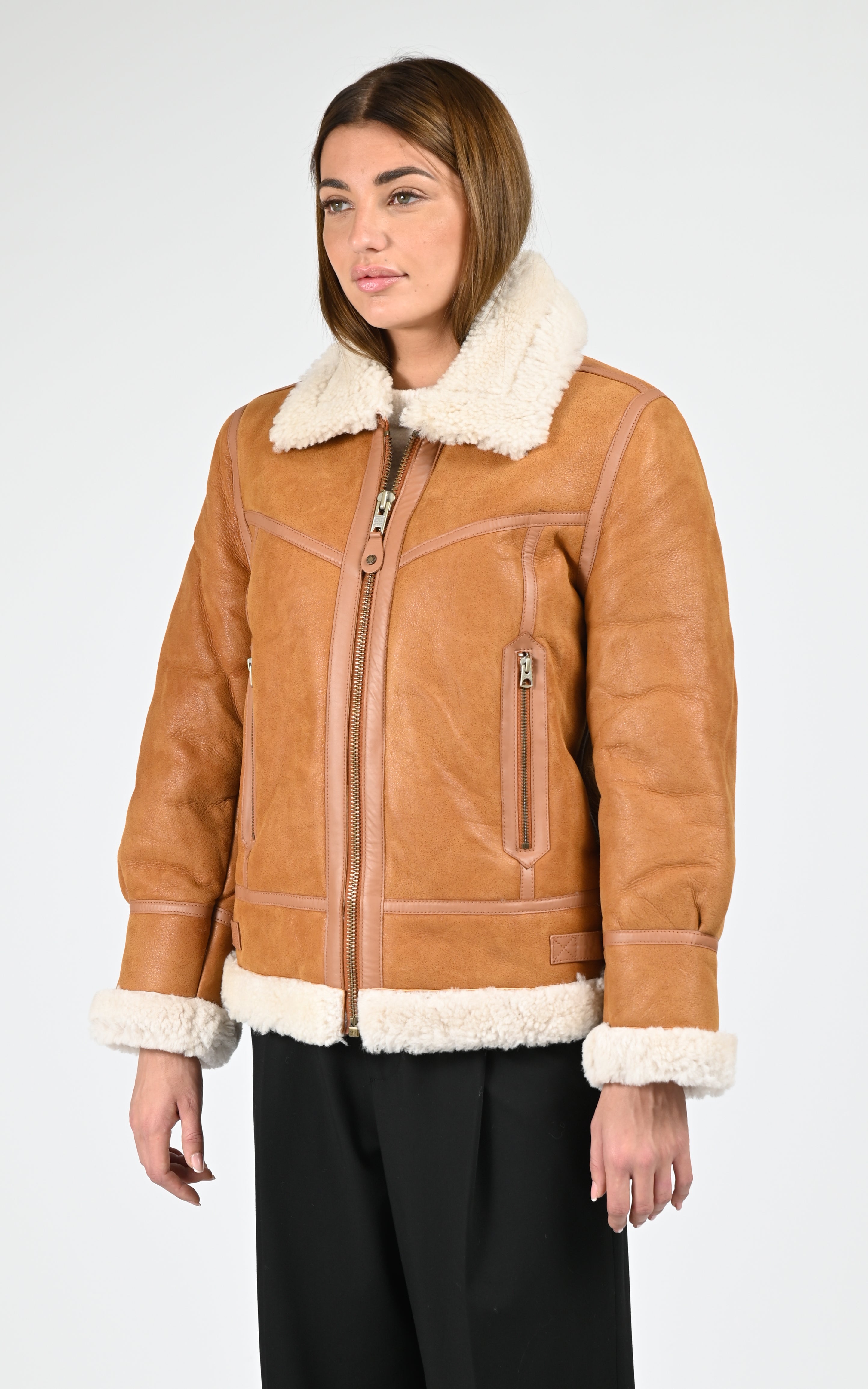 Bombardier mouton LCW Ashley cognac