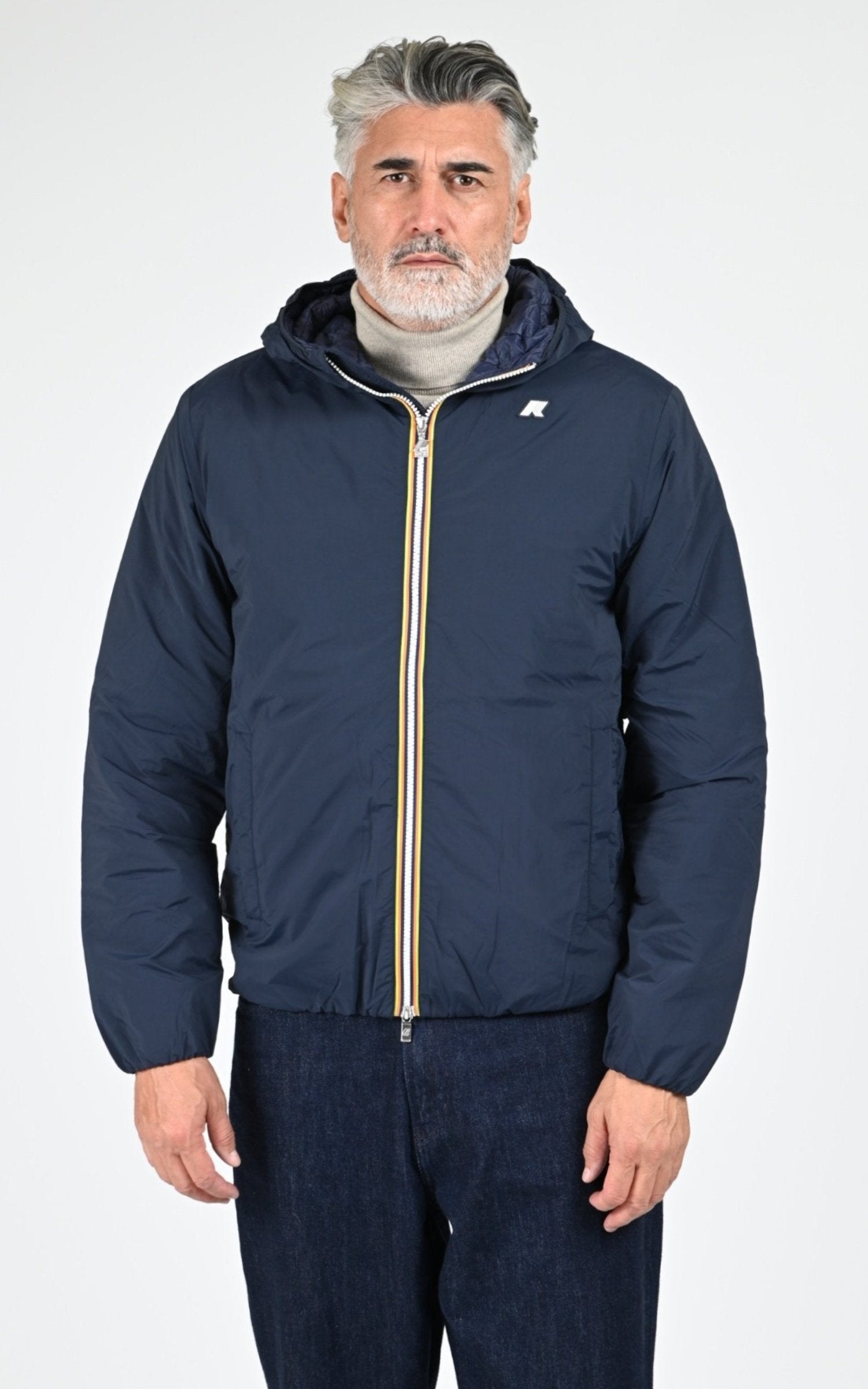 Veste Textile Homme K-Way, modèle Jack plain warm k2136dw de couleur blue depth k89