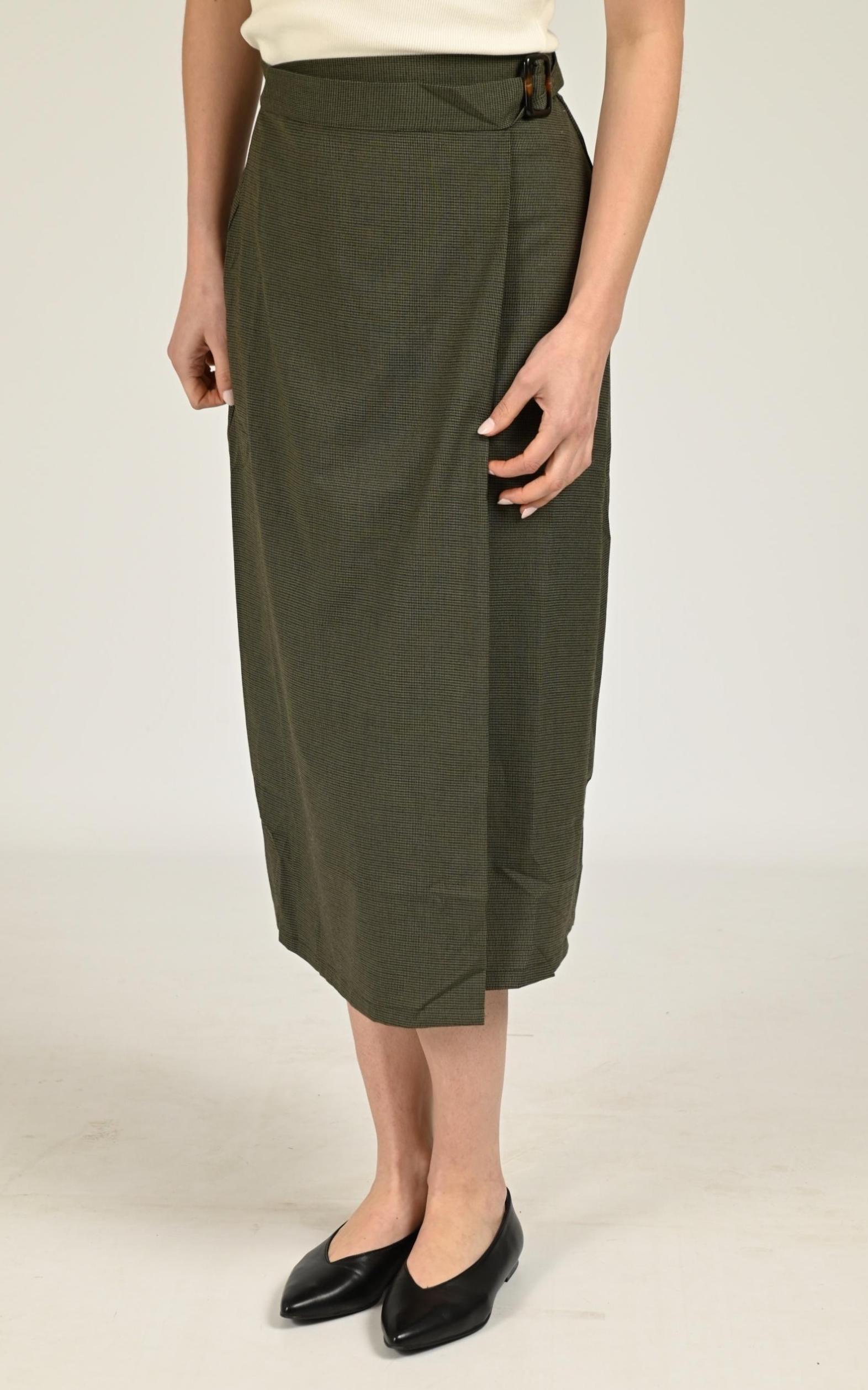 Jupe Textile Femme La Petite Etoile, modèle Jaden de couleur kaki