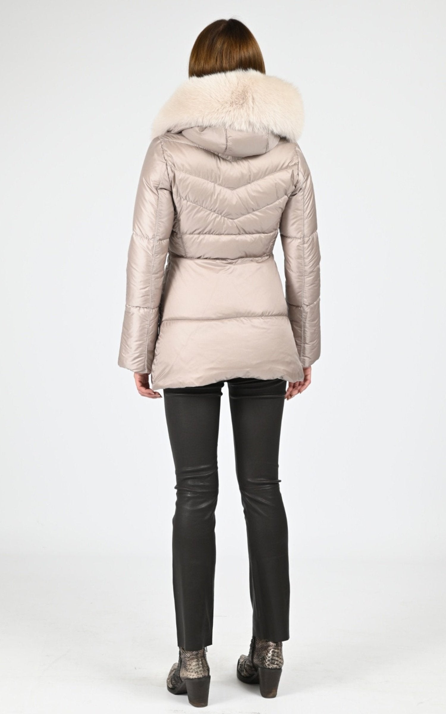 Doudoune Textile Femme Flo-Clo, modèle Jamille de couleur pietra