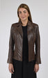Blouson Cuir Femme La canadienne, modèle Janni de couleur marron
