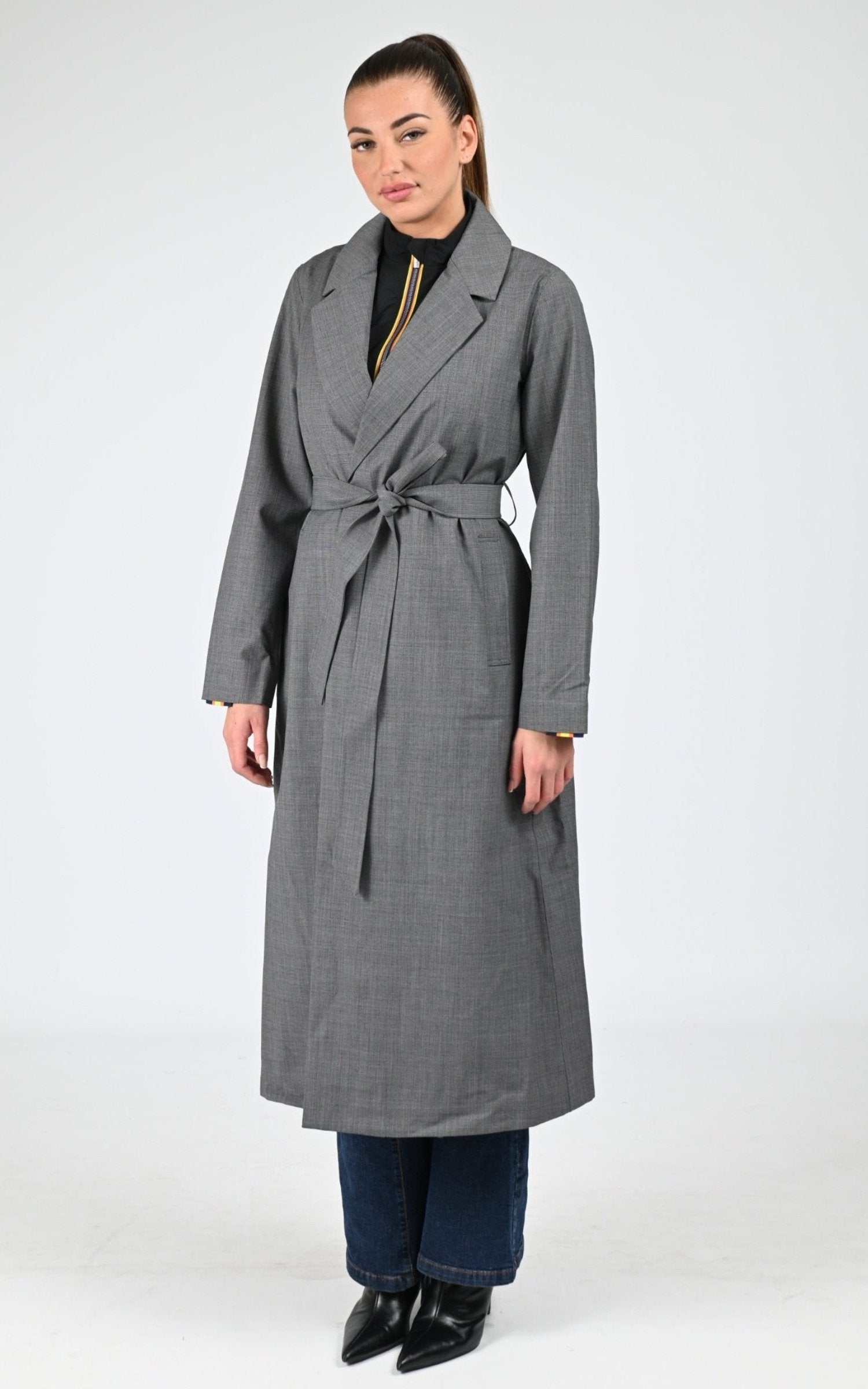 Trench Textile Femme K-Way, modèle Jorance k21476w de couleur grey bb5
