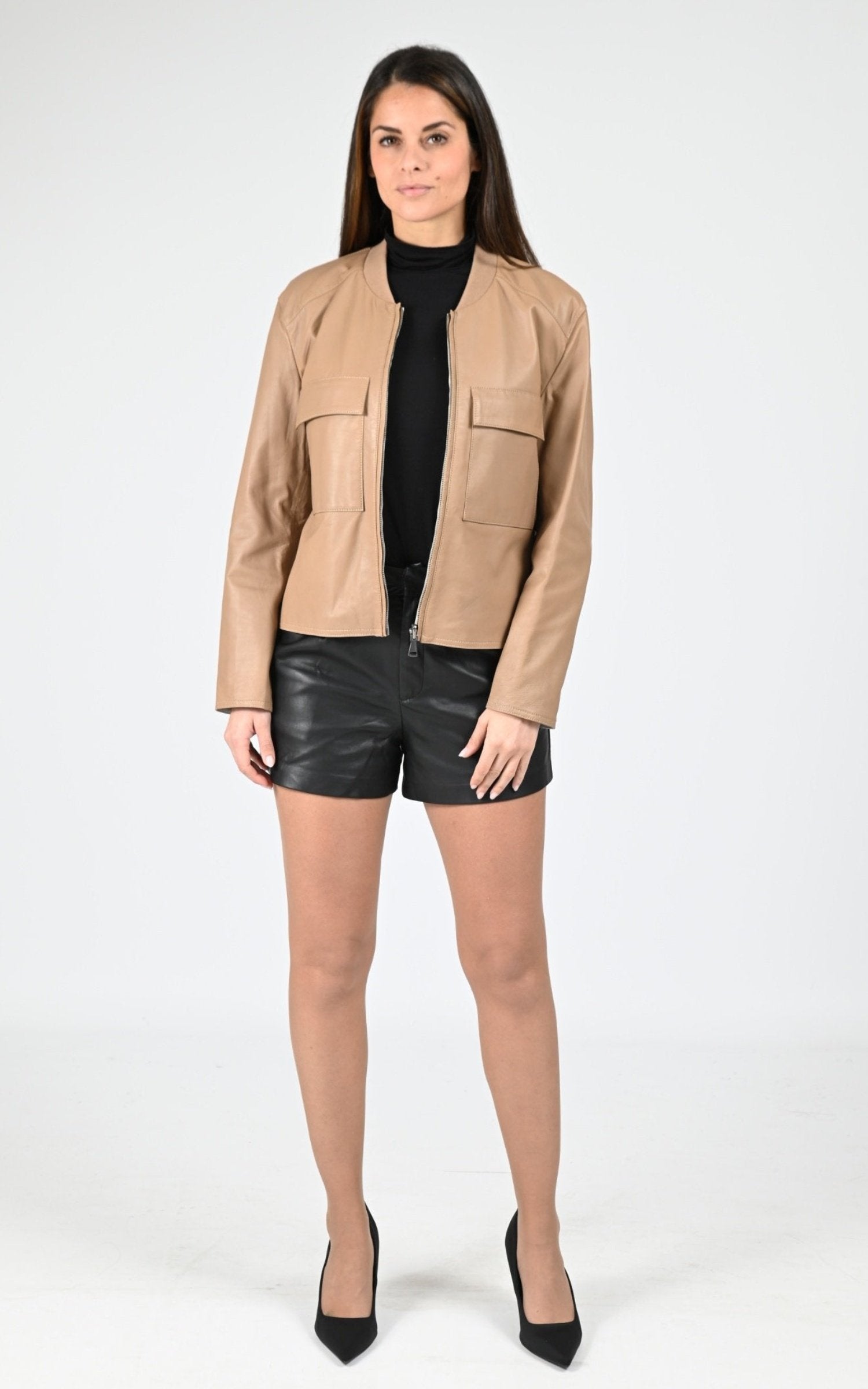Blouson Cuir Femme Cuirco, modèle Julia 65231 de couleur bicolor 9 621