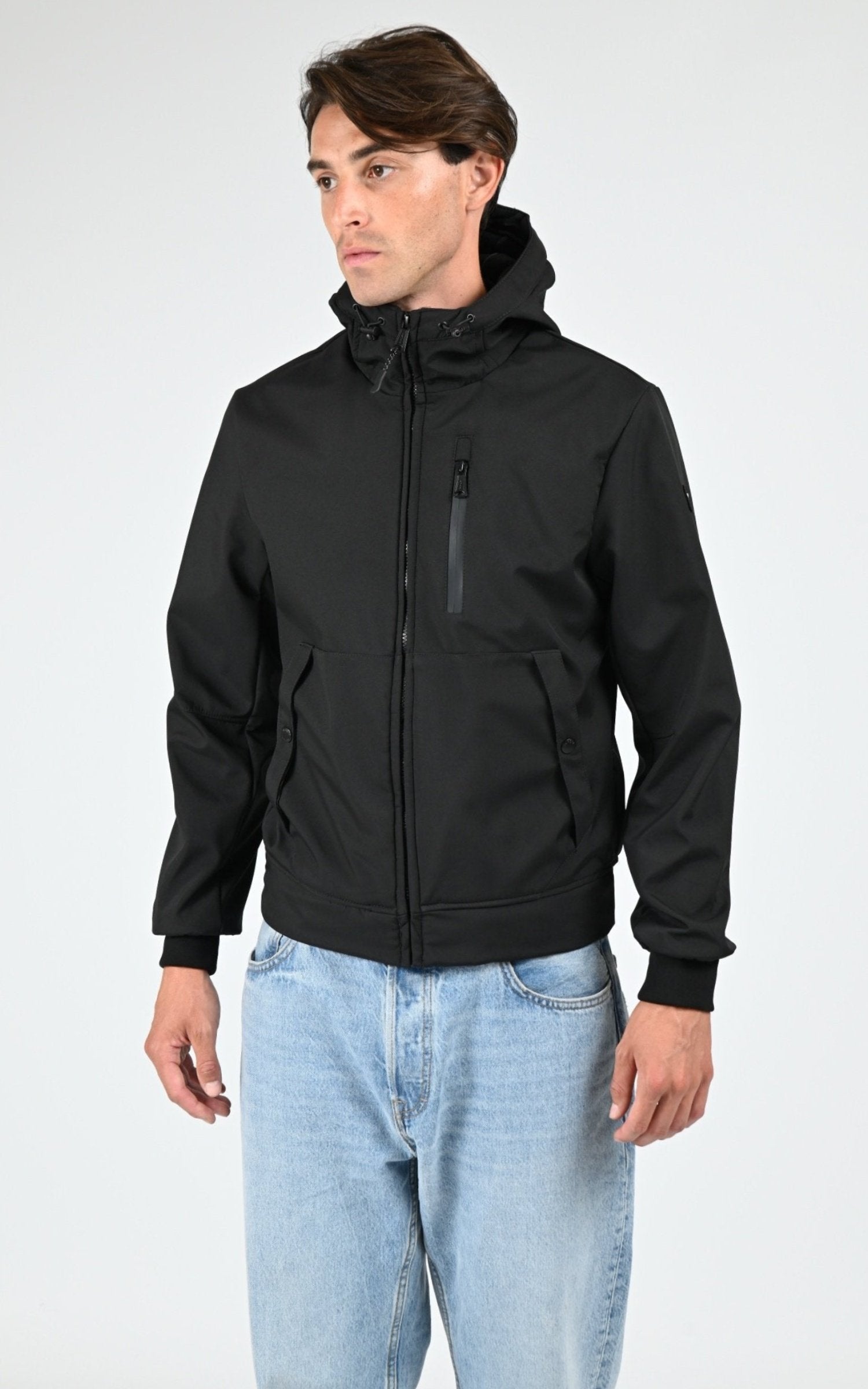 Veste Textile Homme Schott, modèle Kale de couleur noir