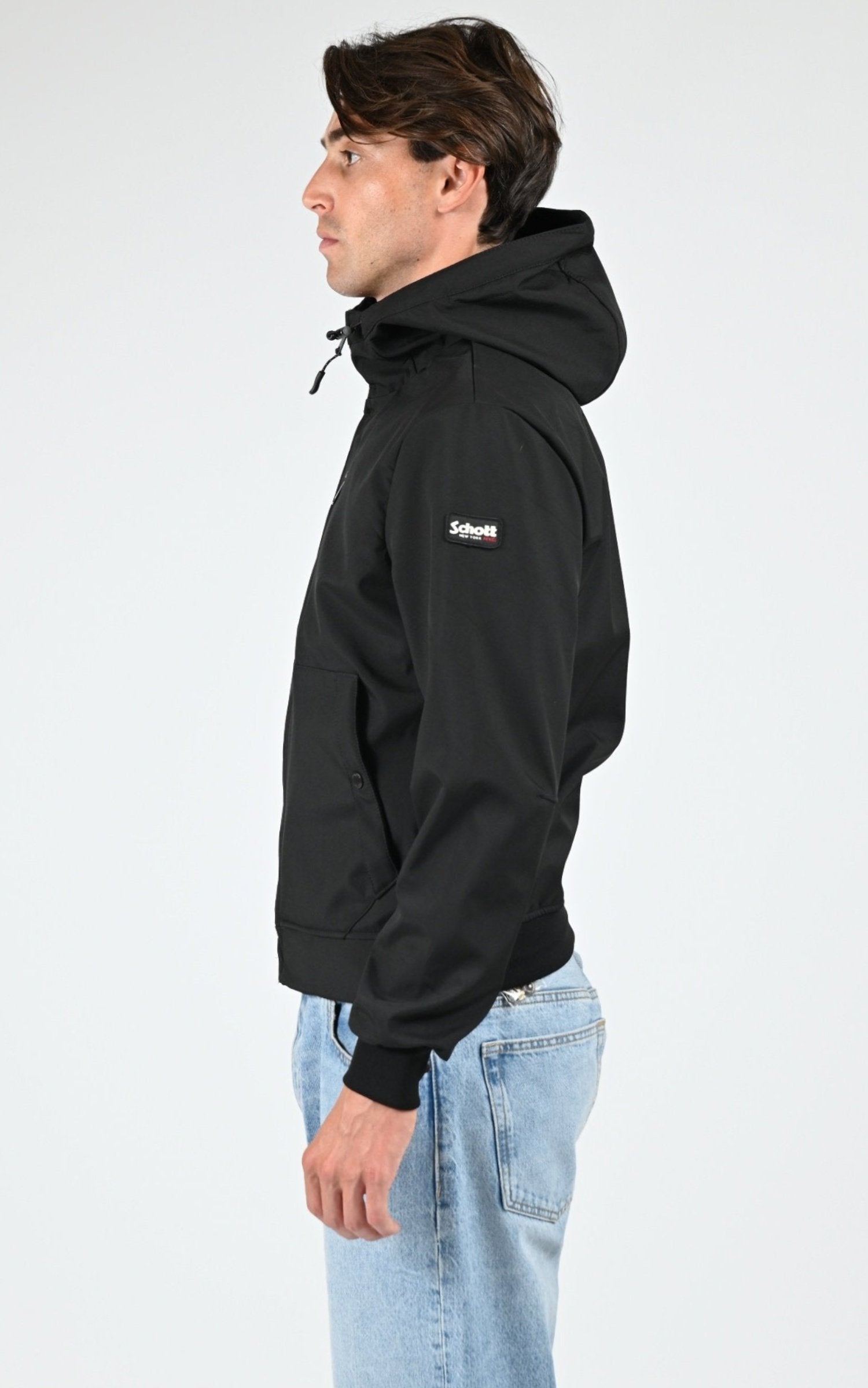 Veste Textile Homme Schott, modèle Kale de couleur noir