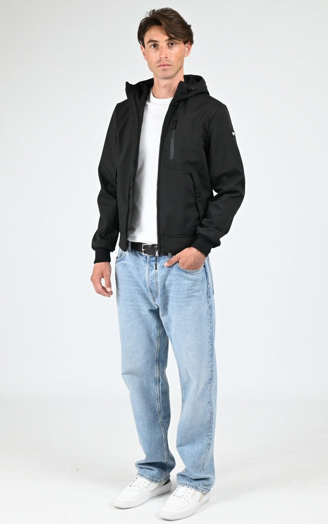 Veste Textile Homme Schott, modèle Kale de couleur noir
