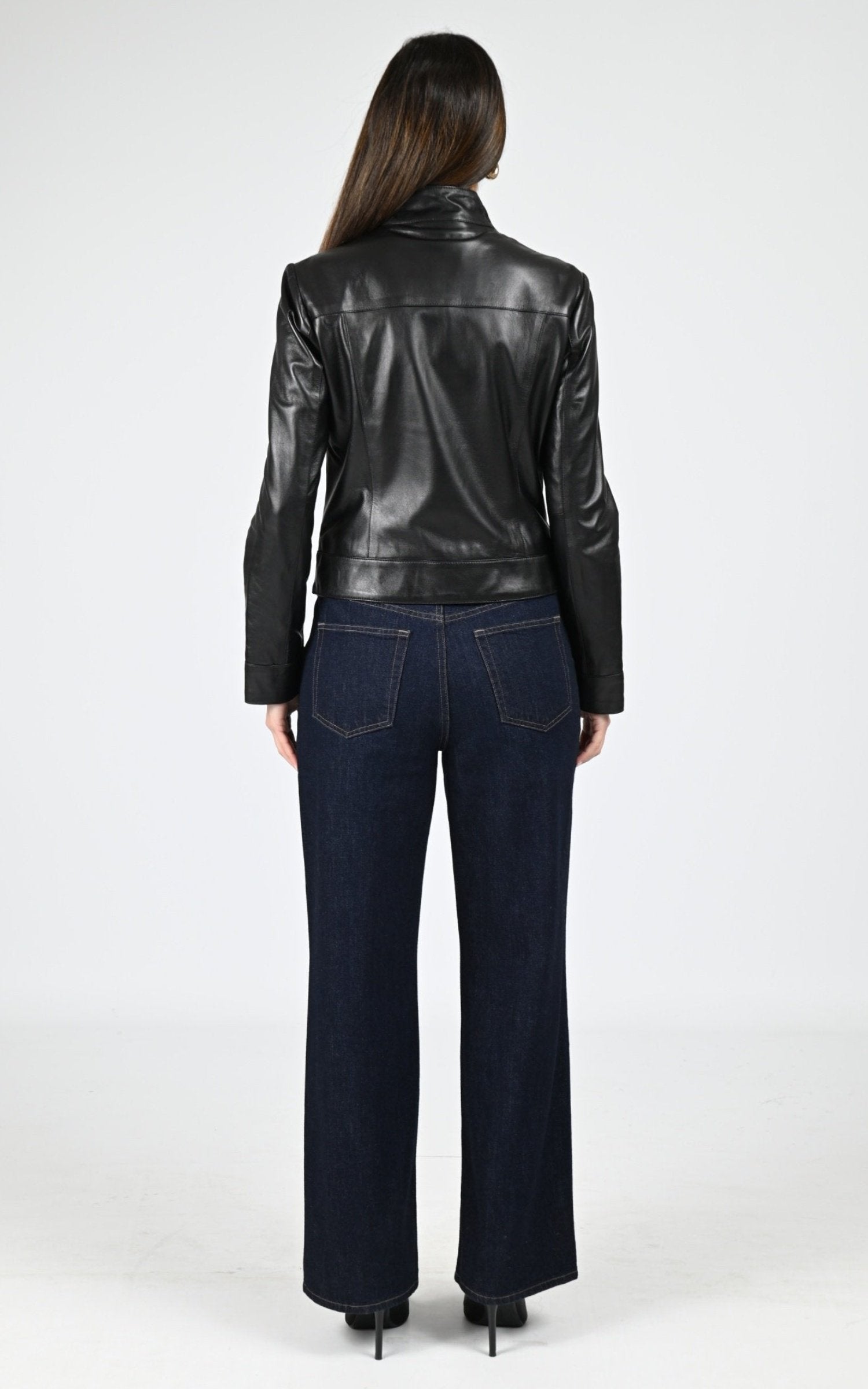 Blouson Cuir Femme Cuirco, modèle Kiss 65222 de couleur noir 501