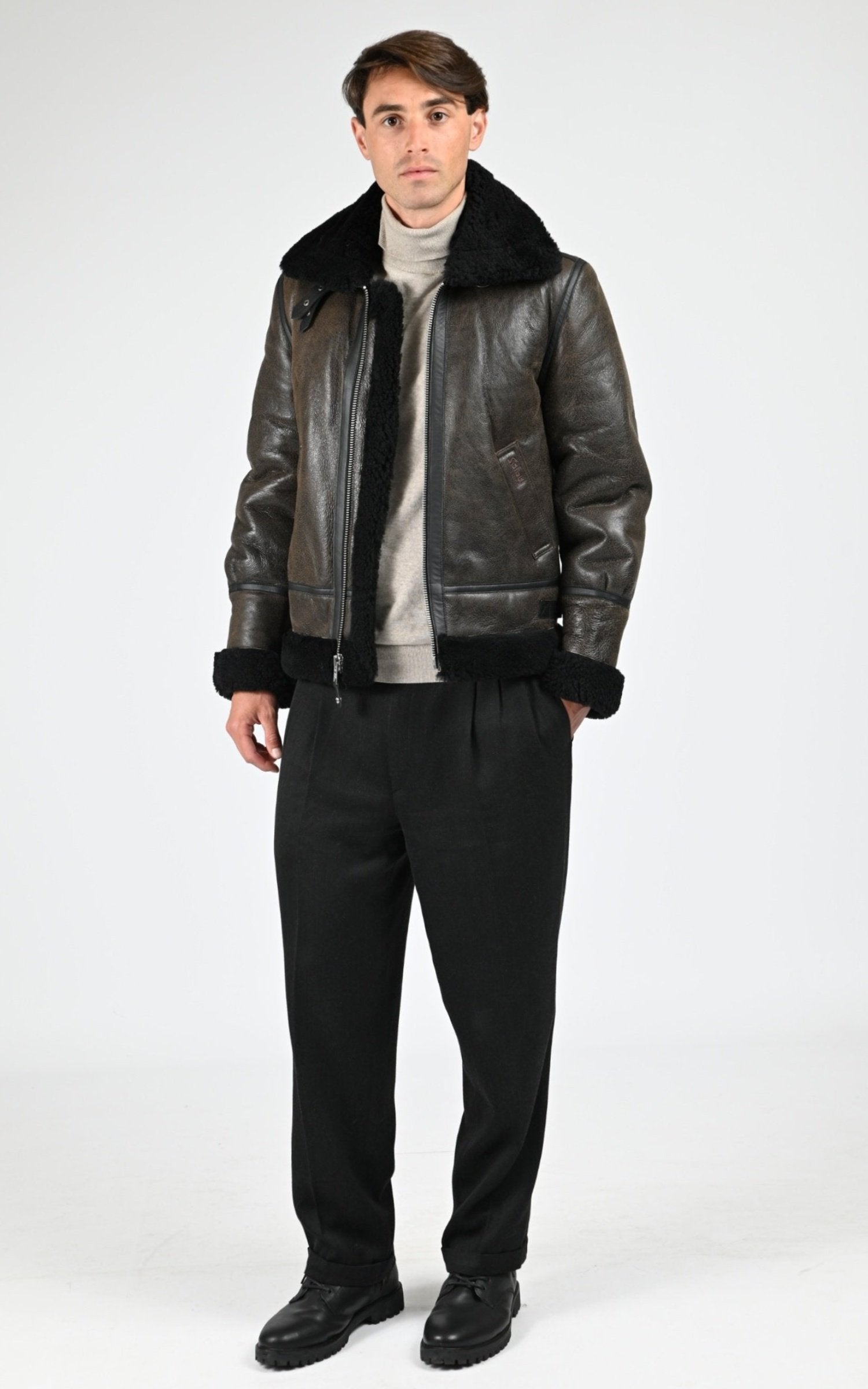 Bombardier Df Homme Schott, modèle Lc1259 de couleur brown / black