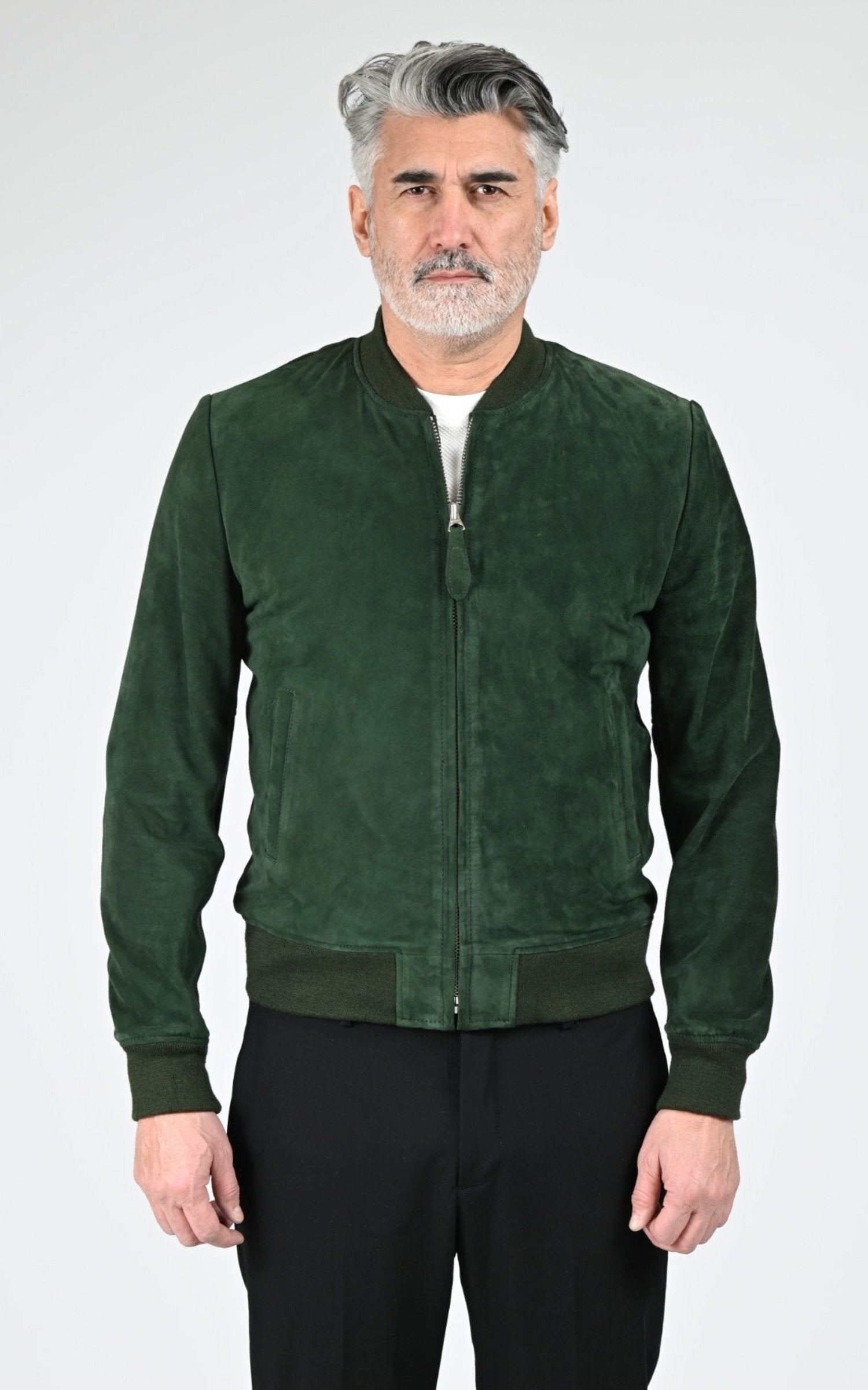Blouson Daim Homme Jaj -Schott-, modèle Lc300 de couleur green