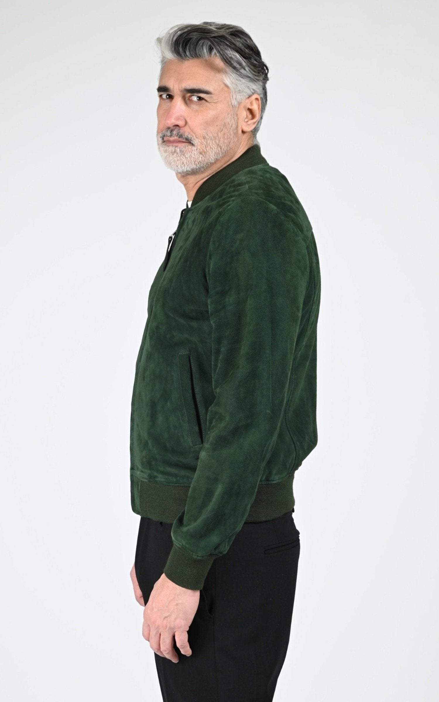 Blouson Daim Homme Jaj -Schott-, modèle Lc300 de couleur green