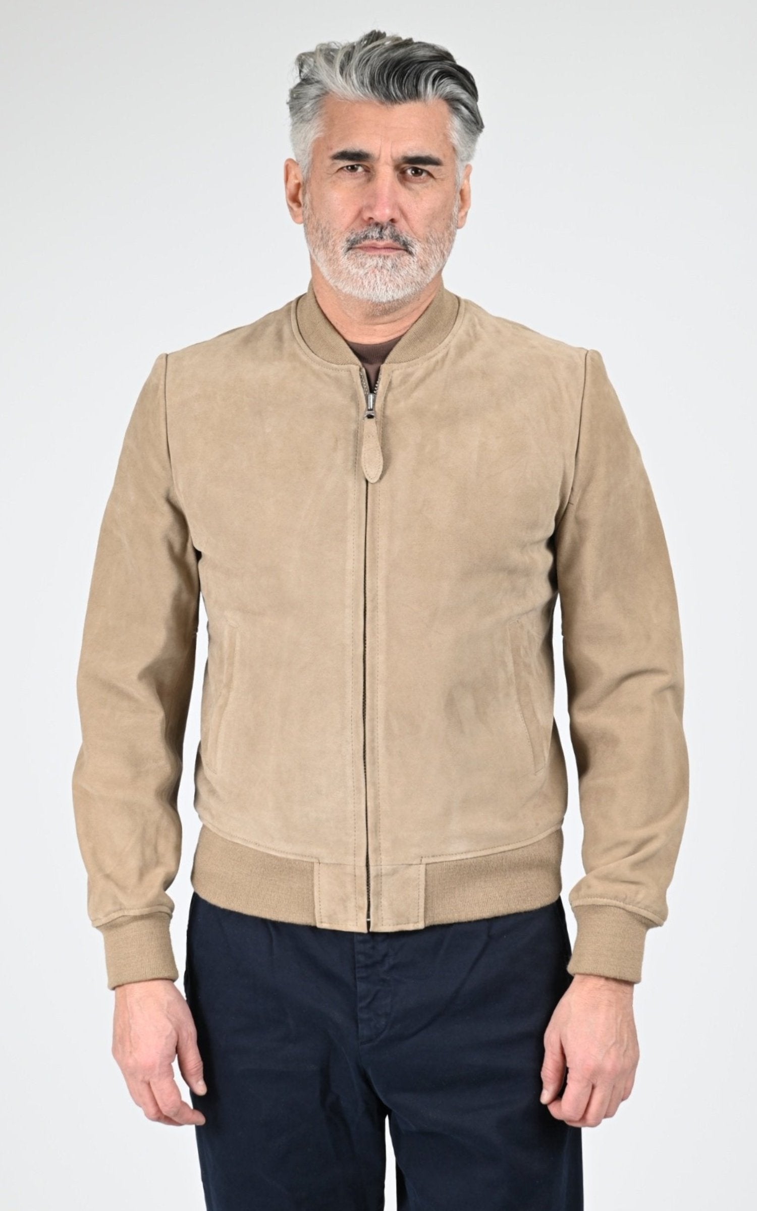 Blouson Daim Homme Jaj -Schott-, modèle Lc300 de couleur dark beige