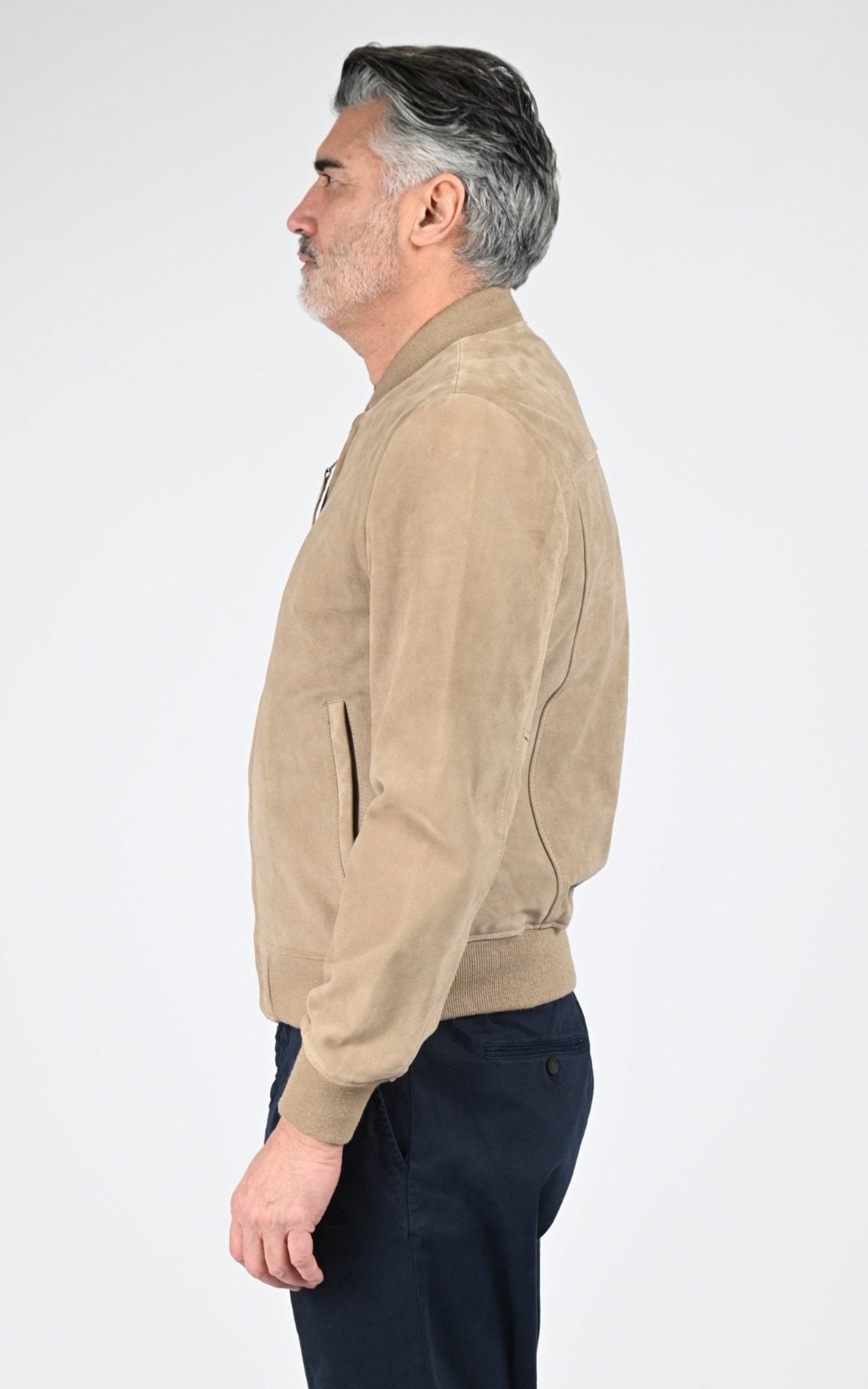 Blouson Daim Homme Jaj -Schott-, modèle Lc300 de couleur dark beige