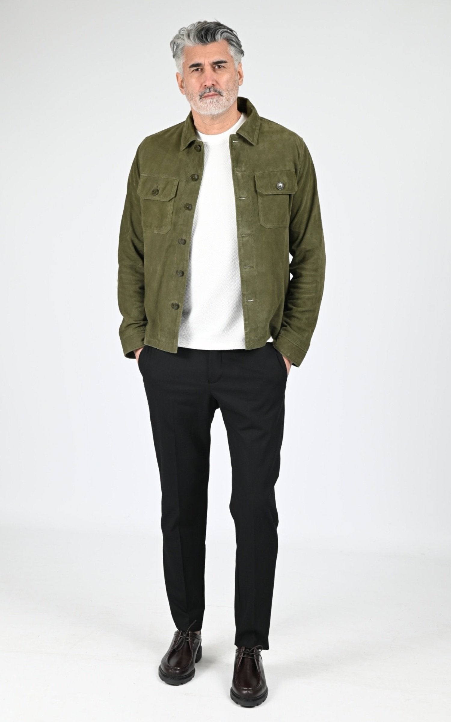 A "LCBRONXS" Kaki Schott Veste Homme opened photo