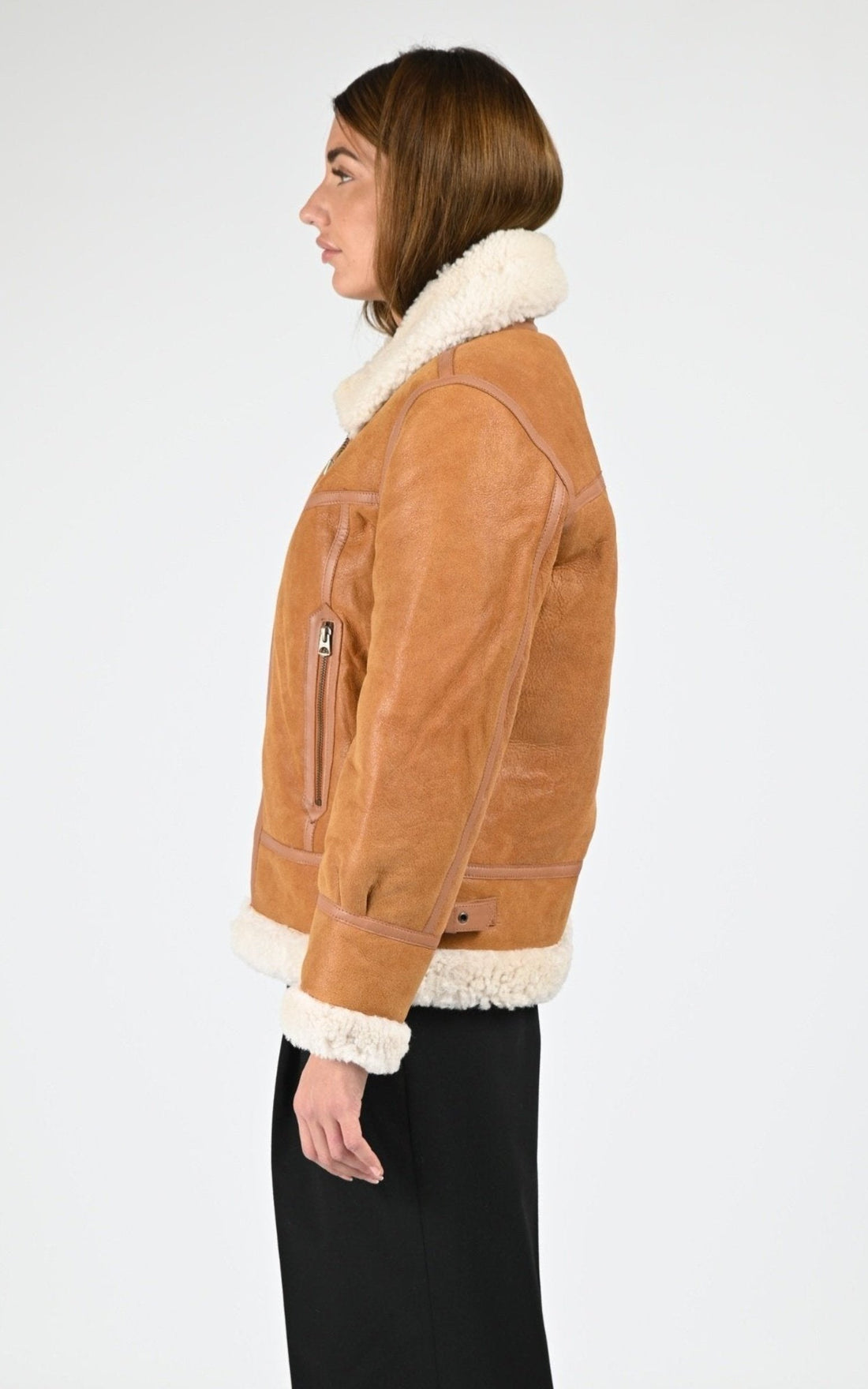 Bombardier Df Femme Schott, modèle Lcw ashley2 de couleur amber