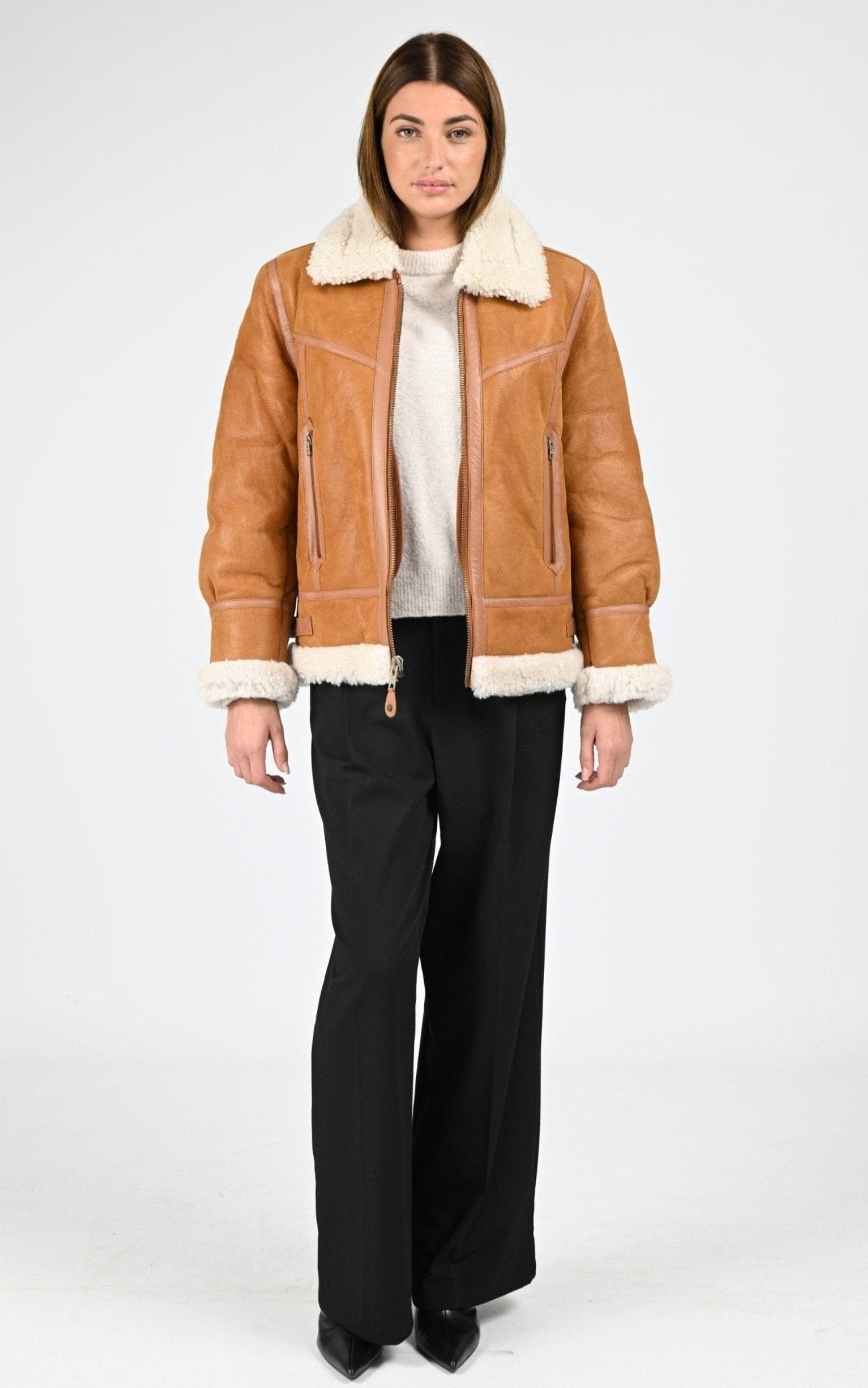 Bombardier Df Femme Schott, modèle Lcw ashley2 de couleur amber