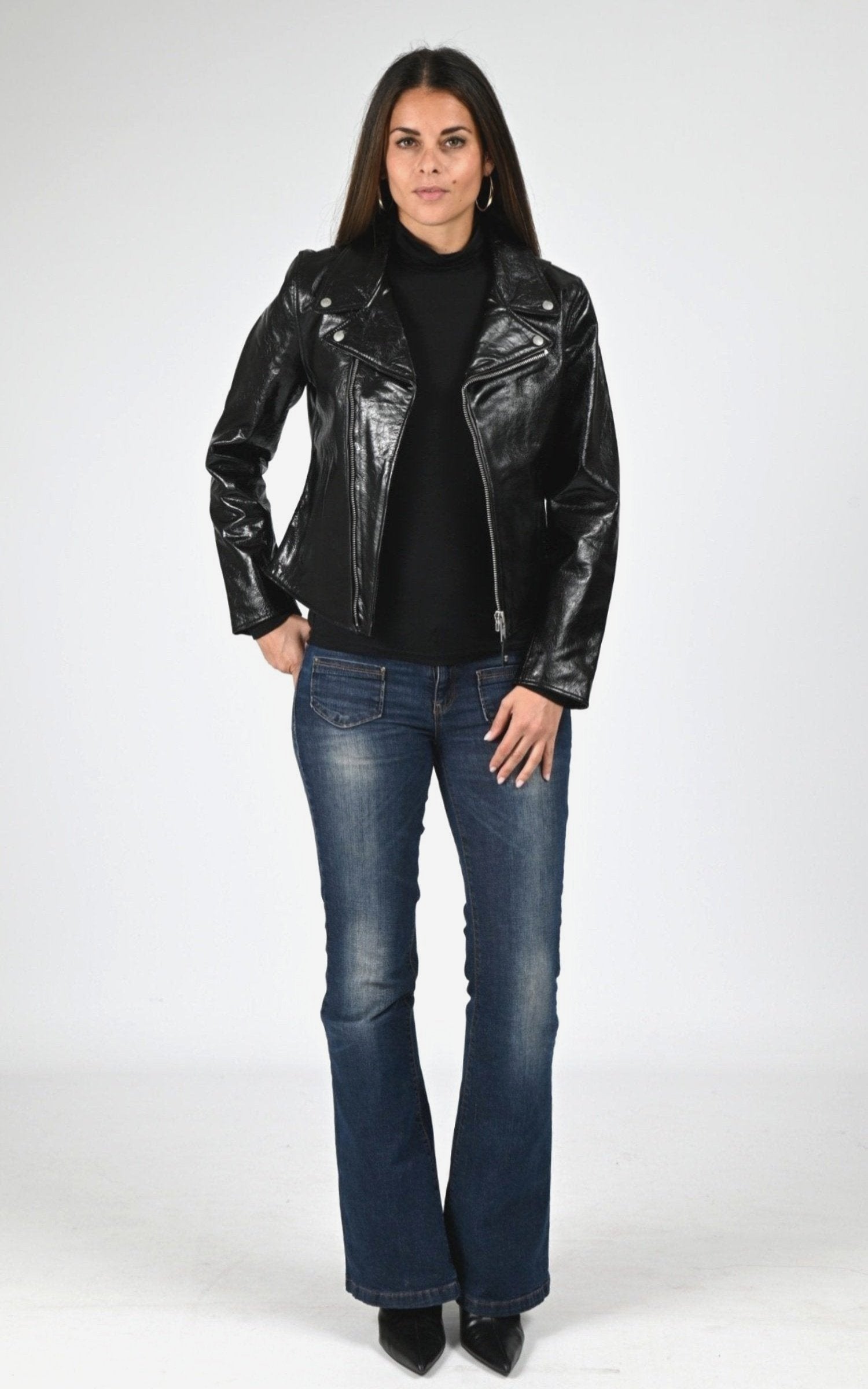 Perfecto Cuir Femme Schott, modèle Lcw axelle de couleur black