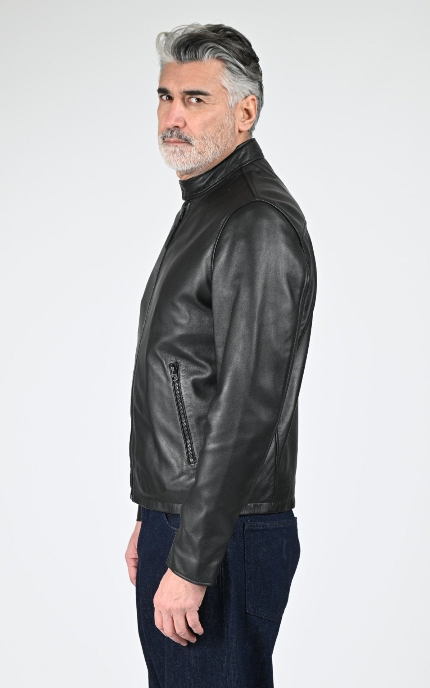 A "LC BIKER" Noir Schott Blouson Homme details photo