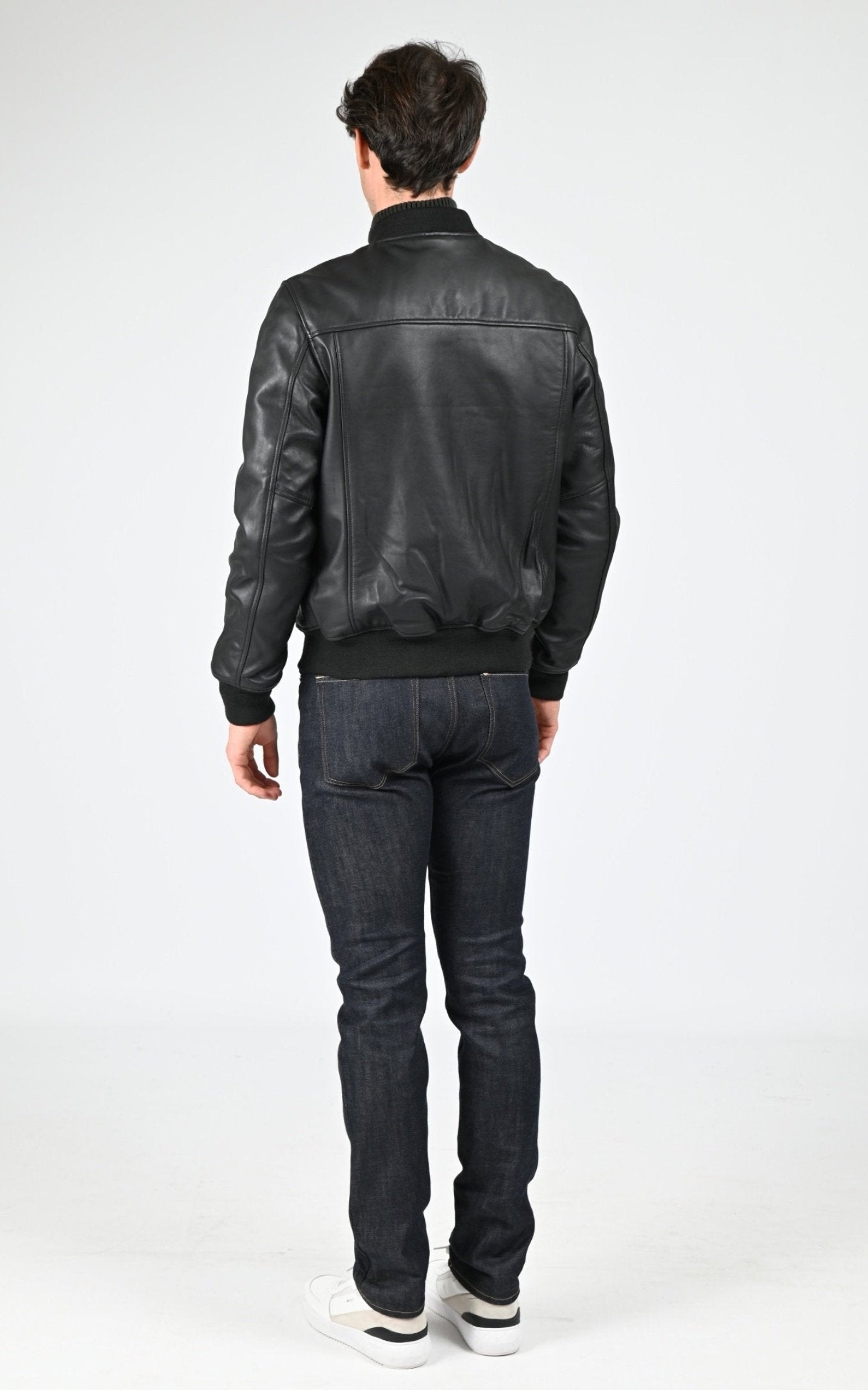 Blouson Cuir Homme Schott, modèle Lc bomb basic de couleur black