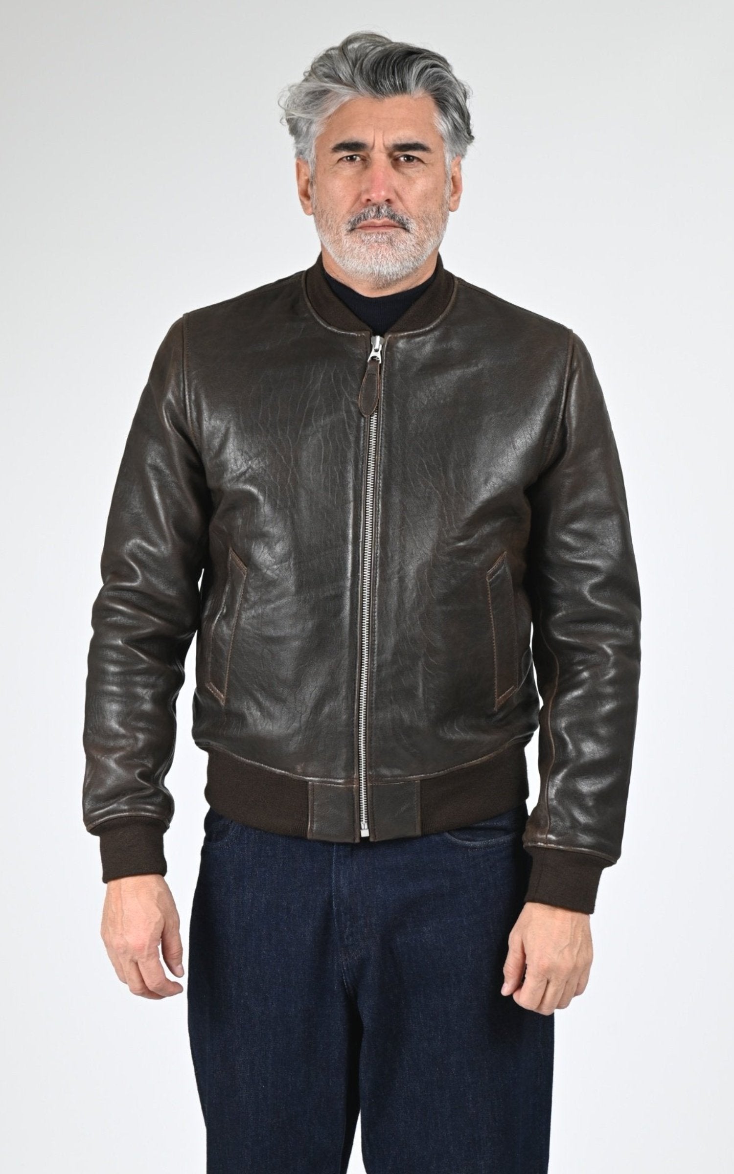 Bomber Vintage Schott En Cuir Brun - Taille M - Occasion Très Bon état