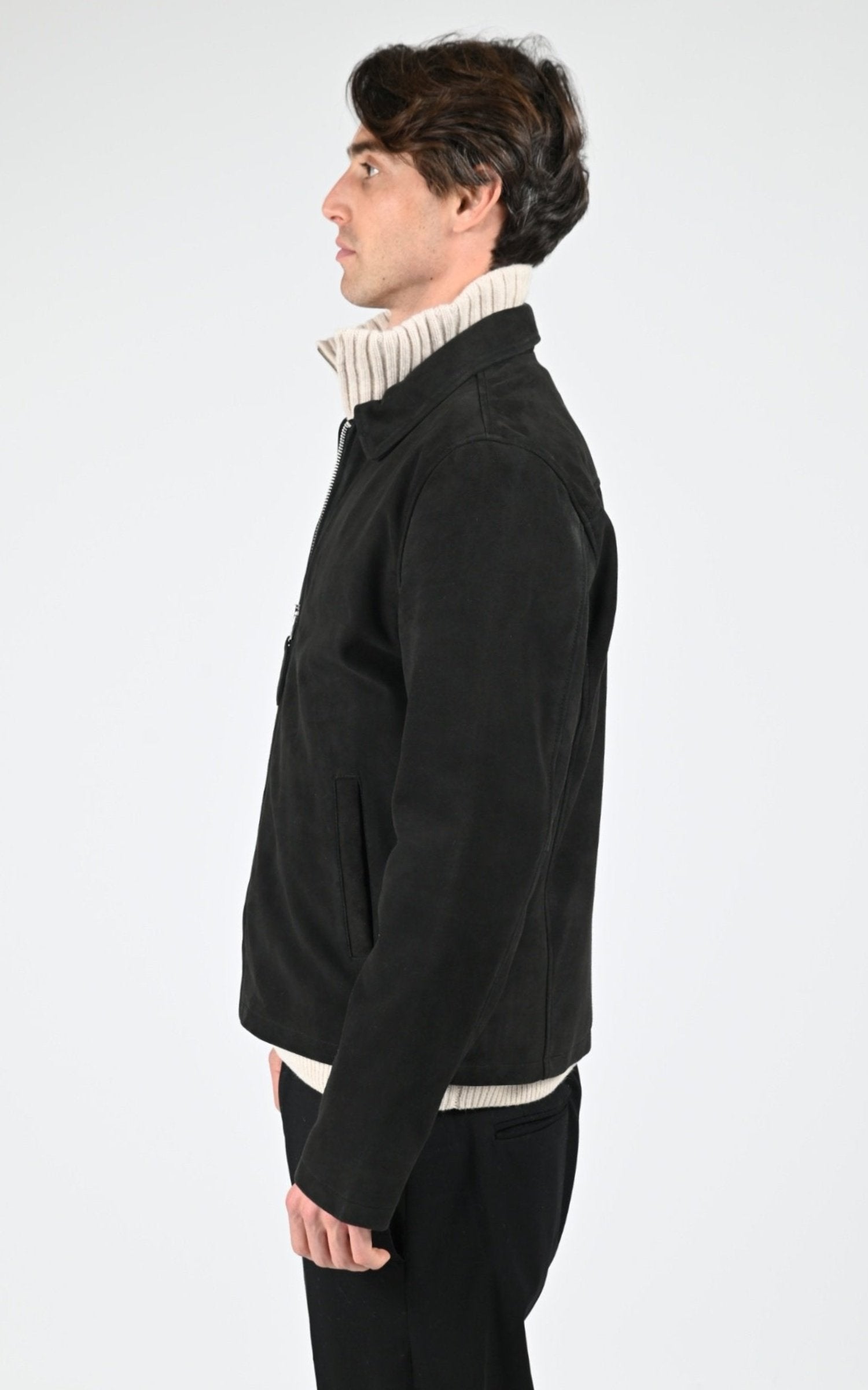 Veste Daim Homme Jaj -Schott-, modèle Lc classic s de couleur black