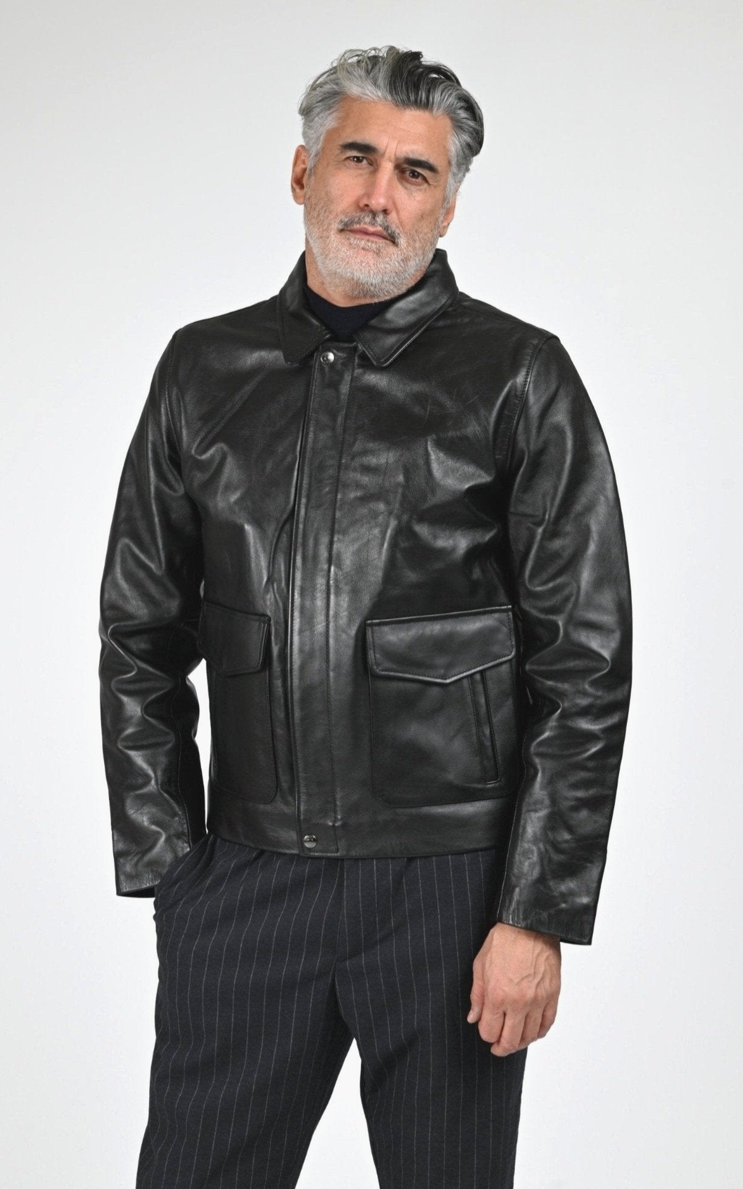 Blouson Cuir Homme Schott, modèle Lc street de couleur black