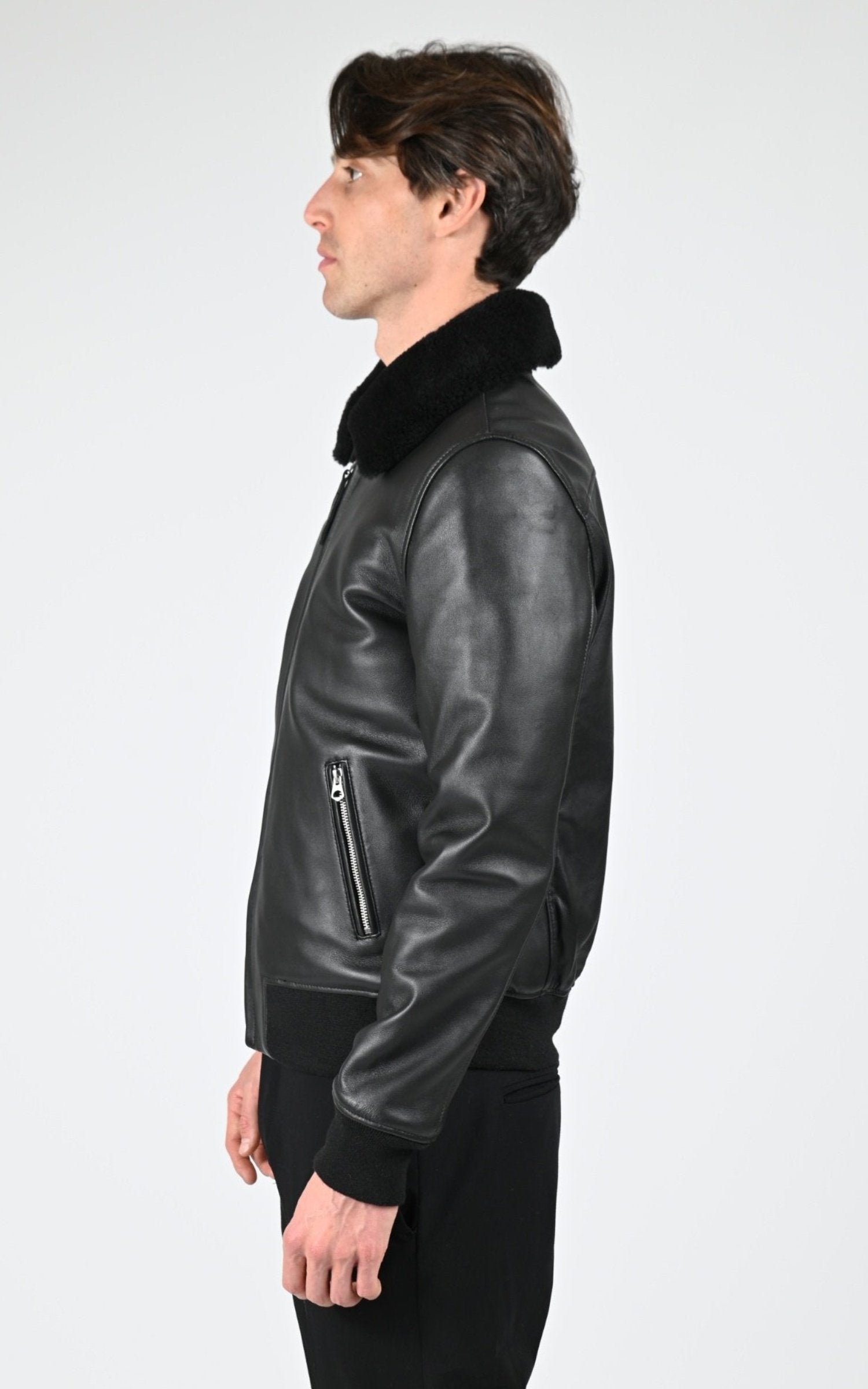 Blouson Cuir Homme Schott, modèle Lc yales 2 de couleur black
