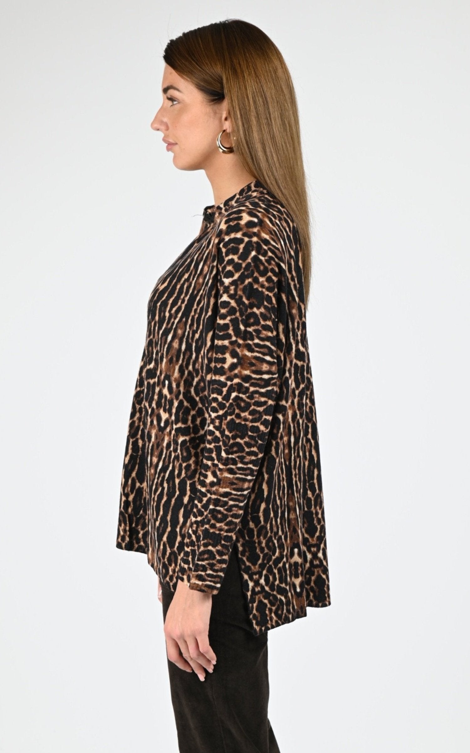 Pull poncho Textile Femme Notshy, modèle Lee 4704125c de couleur leopard
