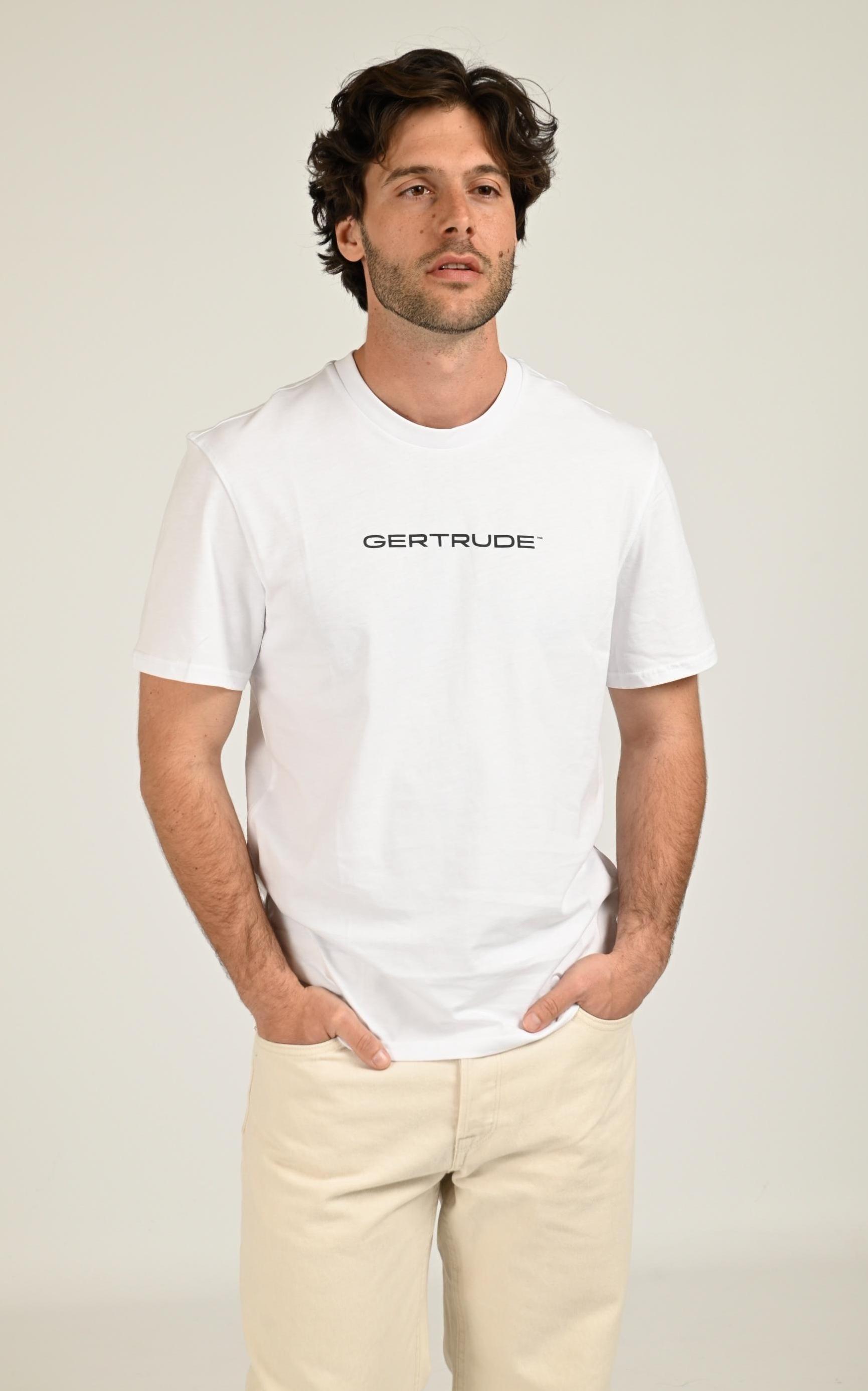 T-shirt Textile Mixte Gertrude Et Gaston, modèle Leonce de couleur blanc