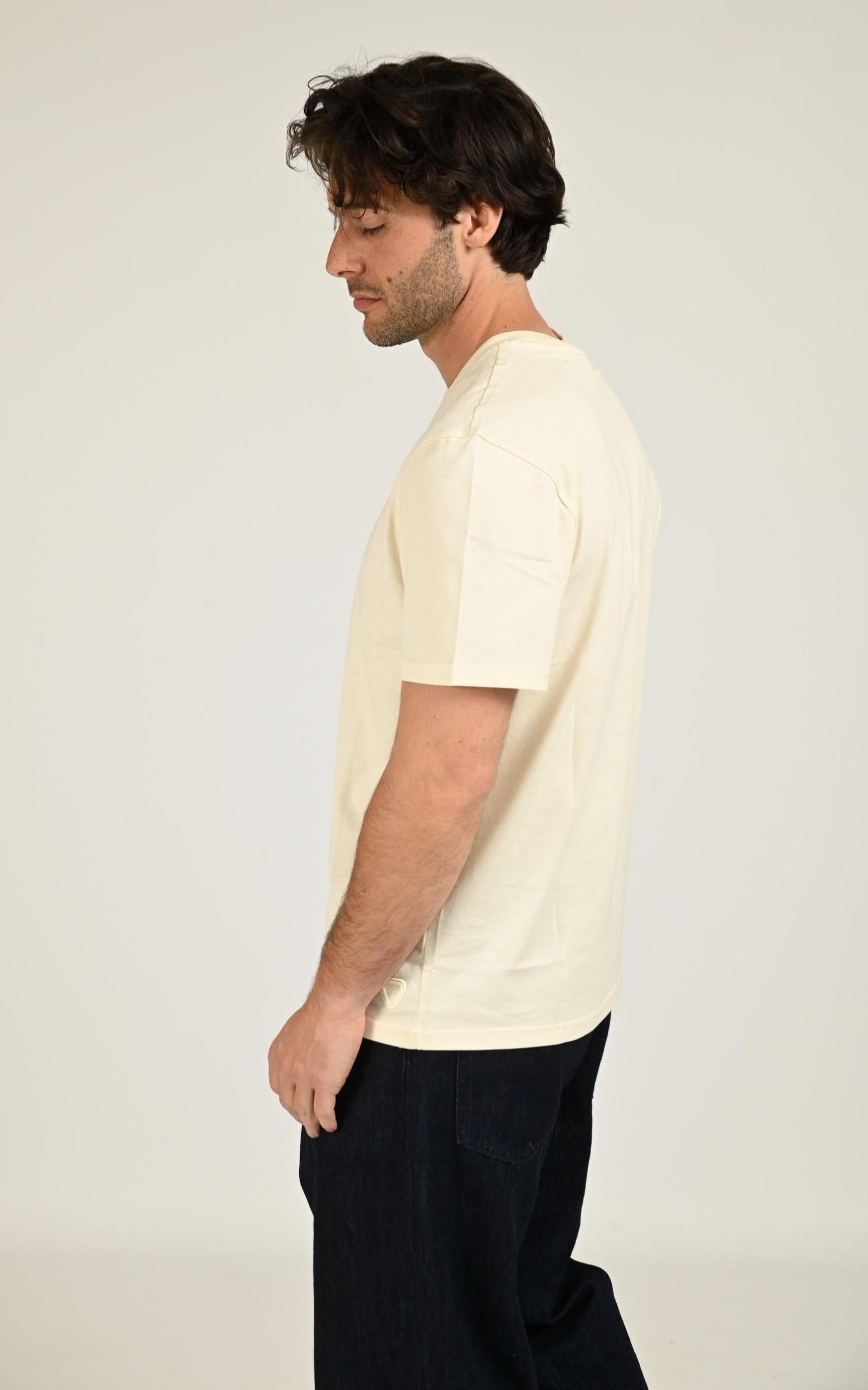 T-shirt Textile Mixte Gertrude Et Gaston, modèle Leonce logo de couleur beige / taupe