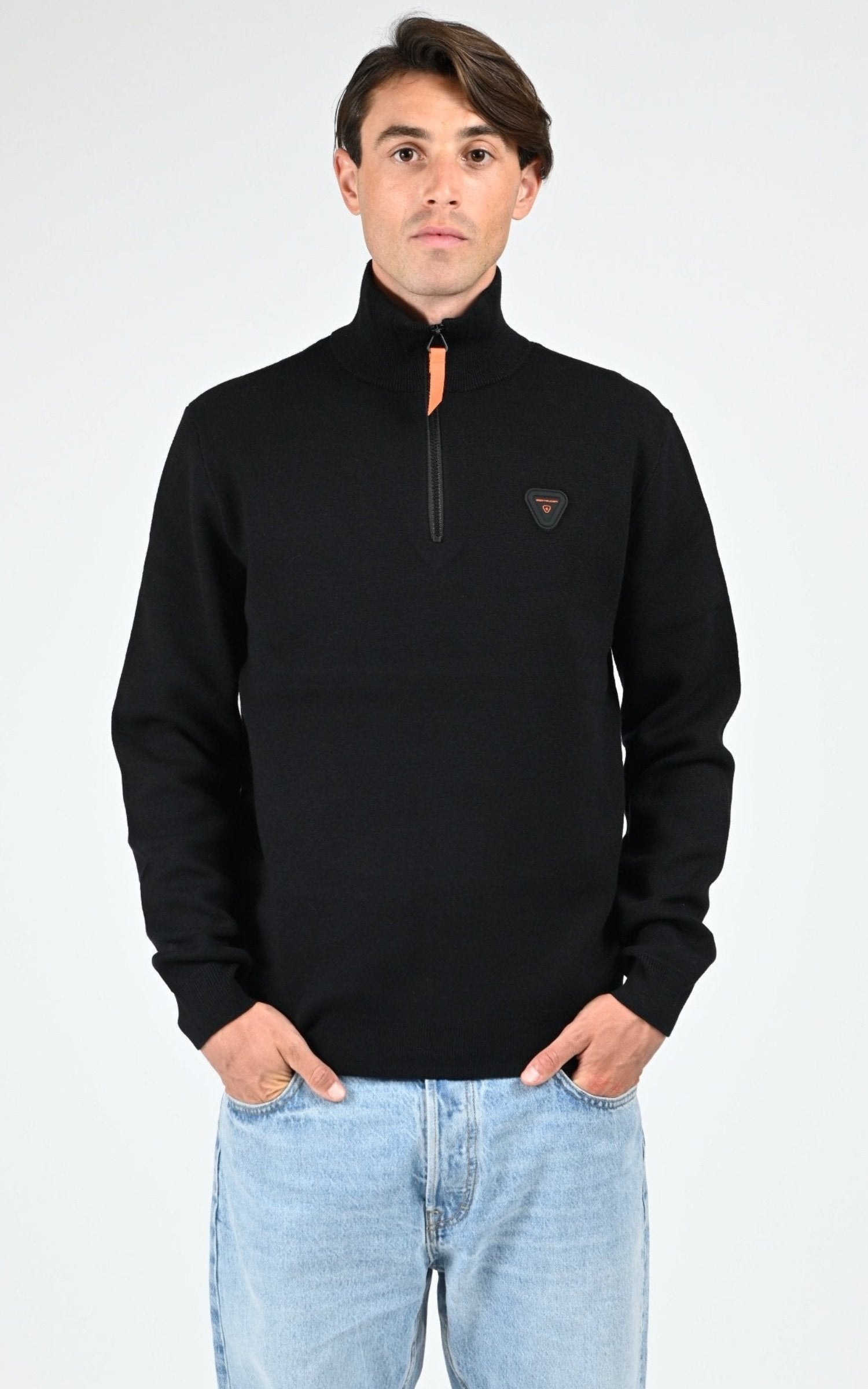 Pull Textile Mixte Gertrude, modèle Lewis patch de couleur black
