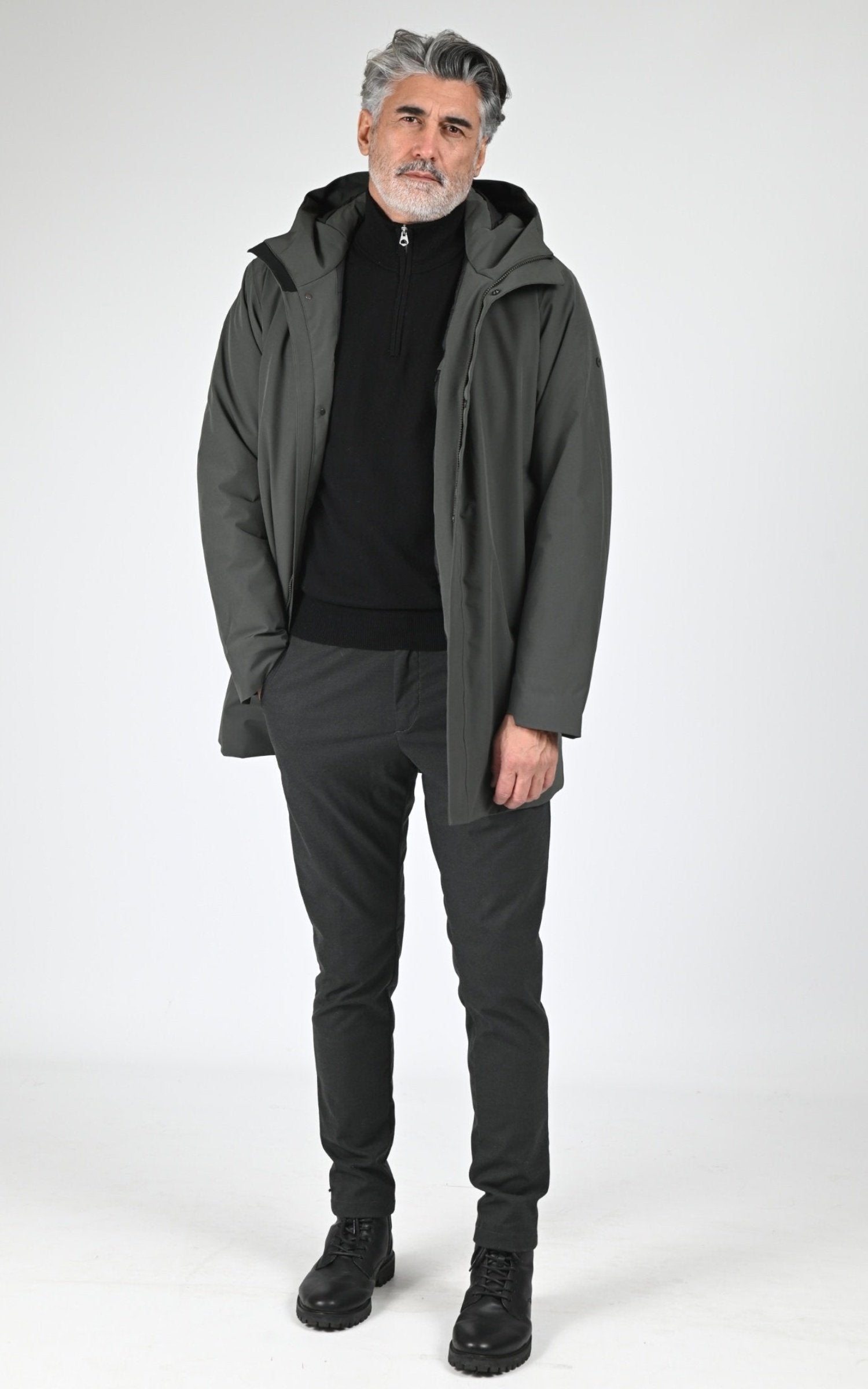 Parka Textile Homme Scandinavian Edition, modèle Loft ii de couleur dark olive