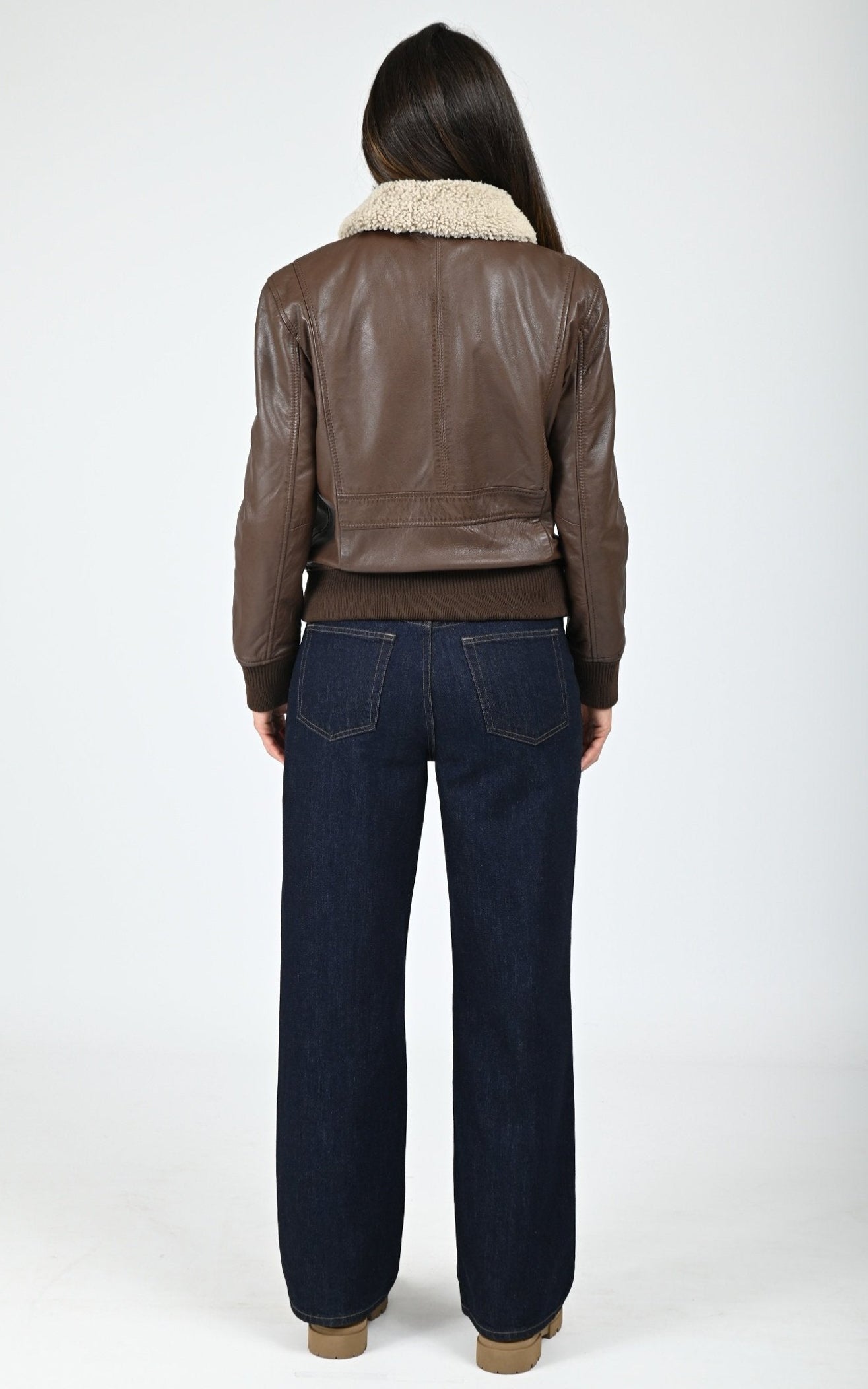 Blouson cuir marron 4