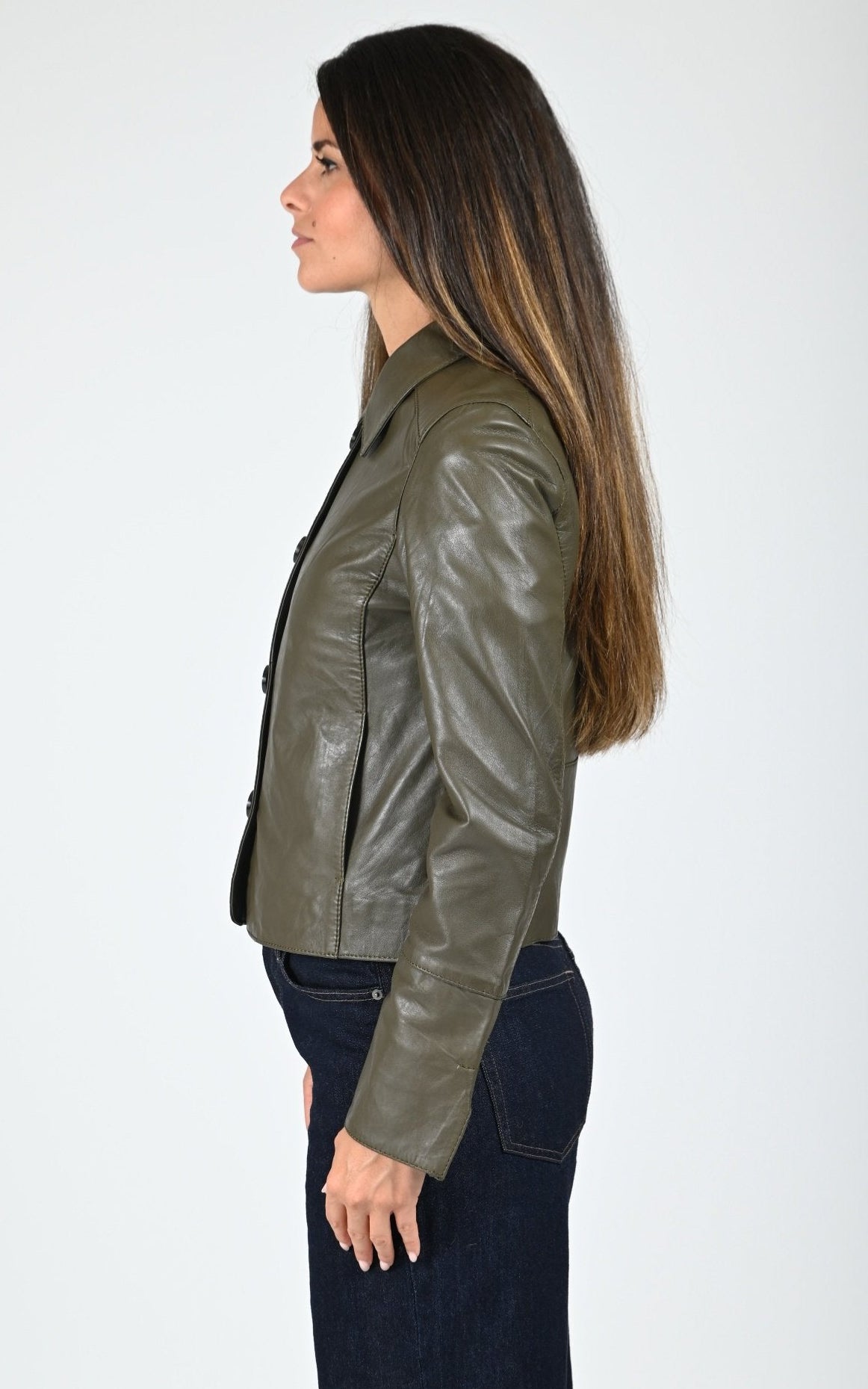 Veste paletot cuir Leslie bronze 3