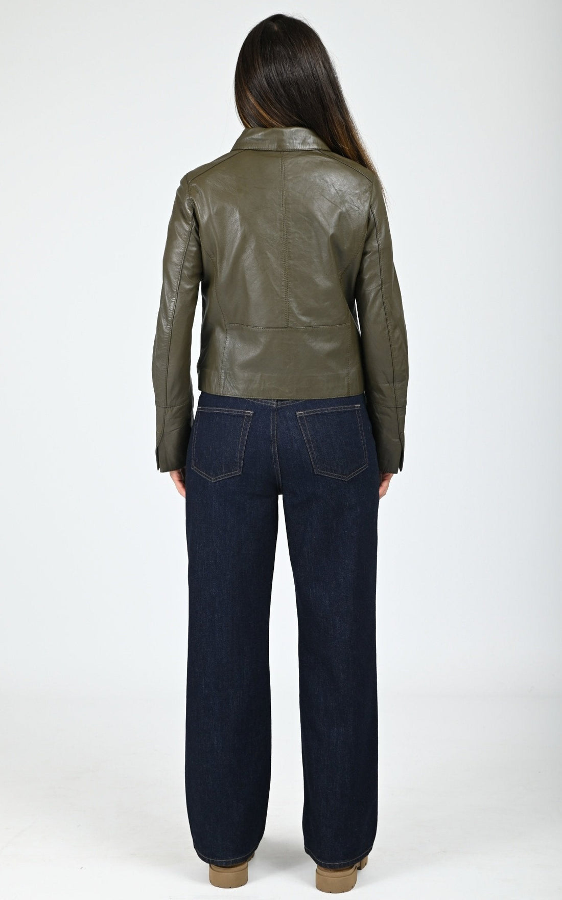 Veste paletot cuir Leslie bronze