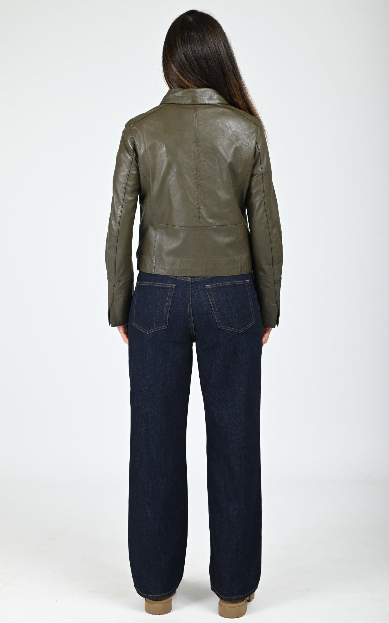 Veste paletot cuir Leslie bronze