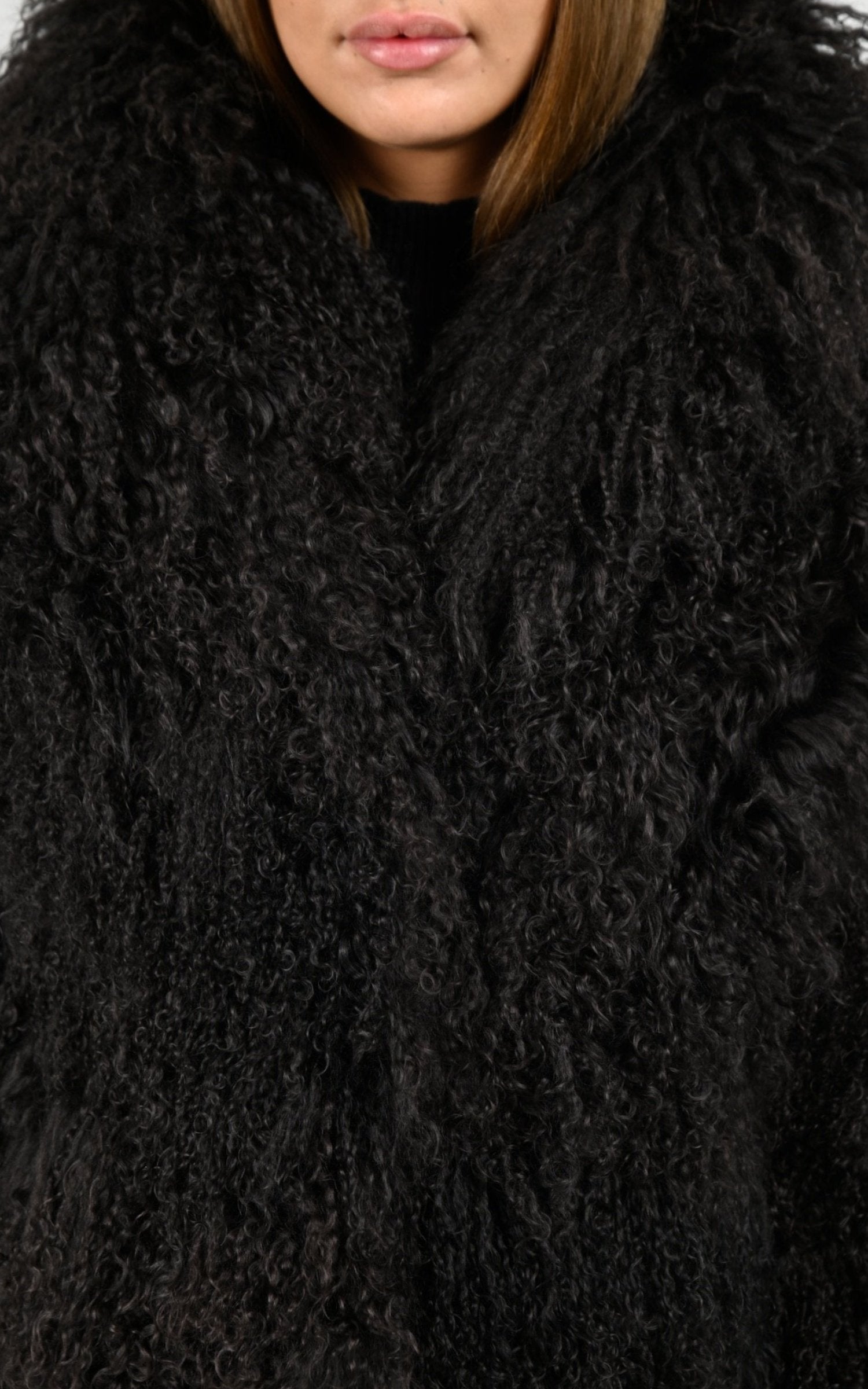 Veste Fourrure Femme Flo-Clo, modèle Miba de couleur moro