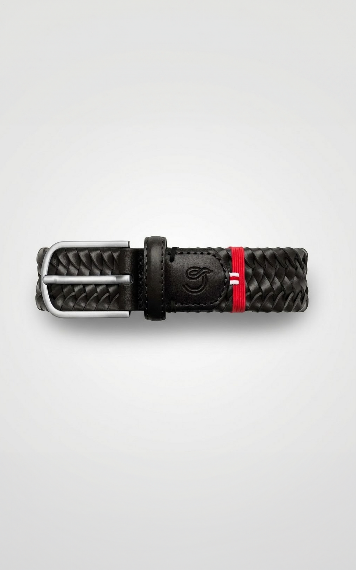 Ceinture tressée cuir Milano noir