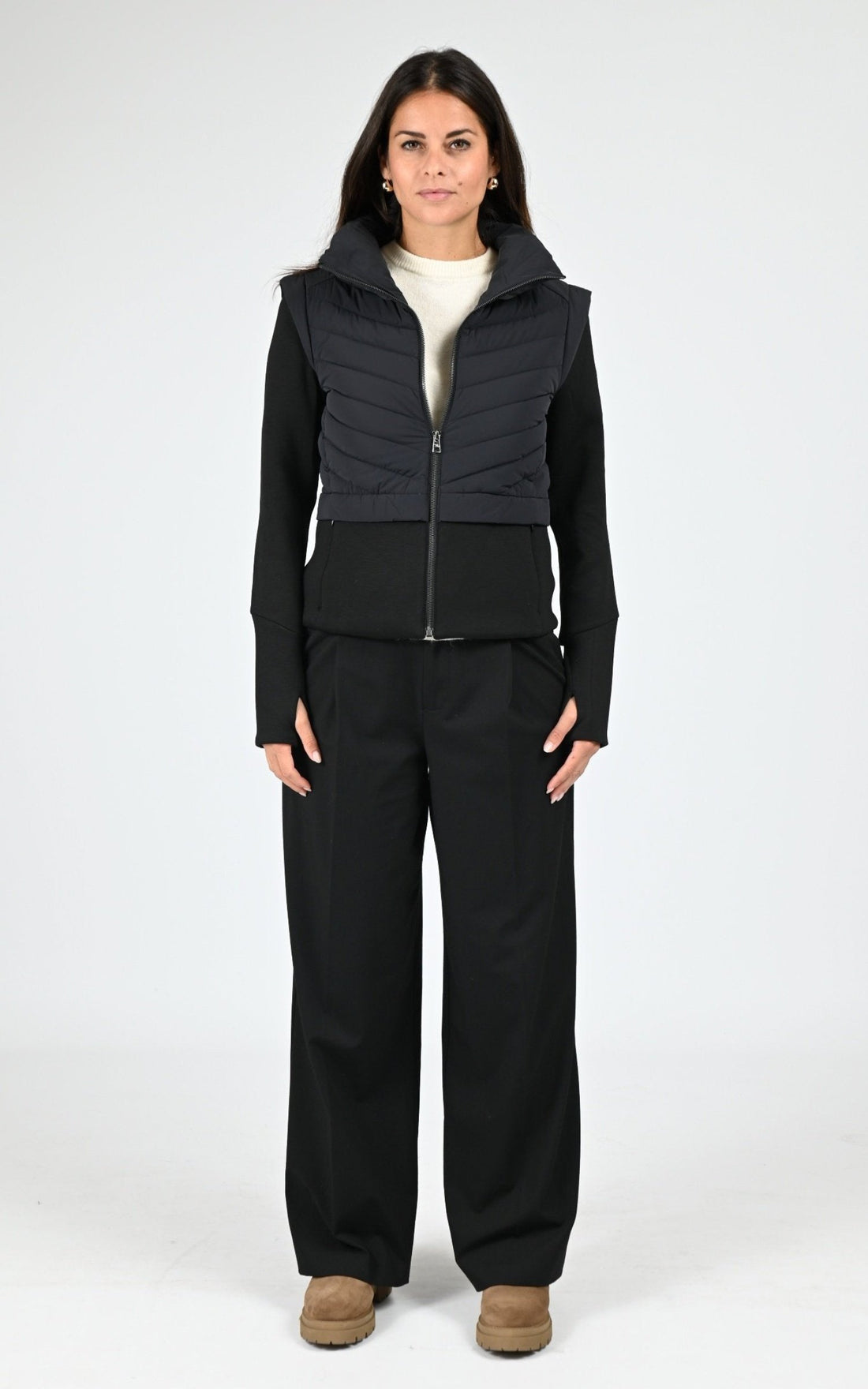 Gilet Textile Femme Soia & Kyo, modèle Miriam de couleur black