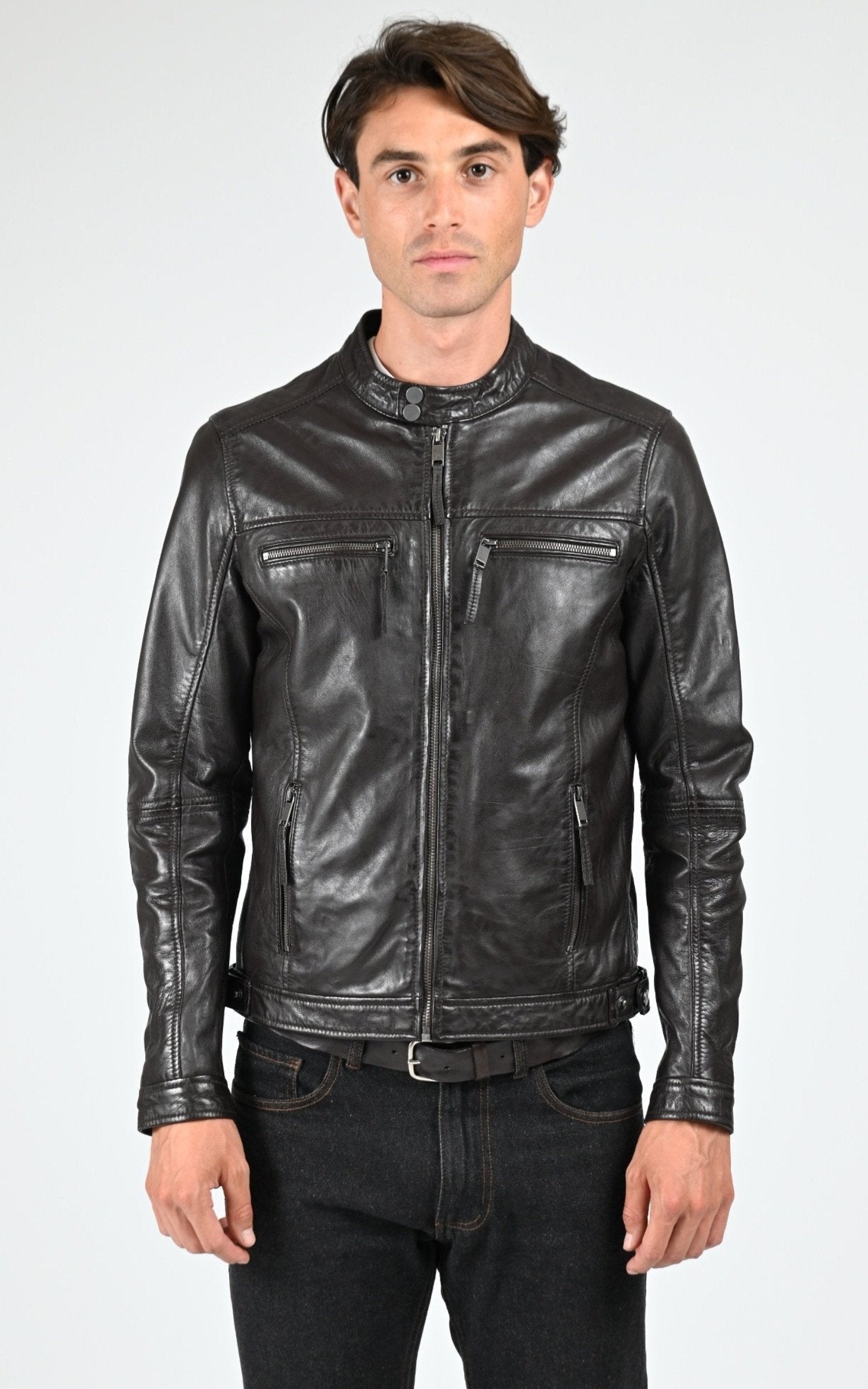 Blouson Mumbai cuir chocolat La Canadienne La Canadienne