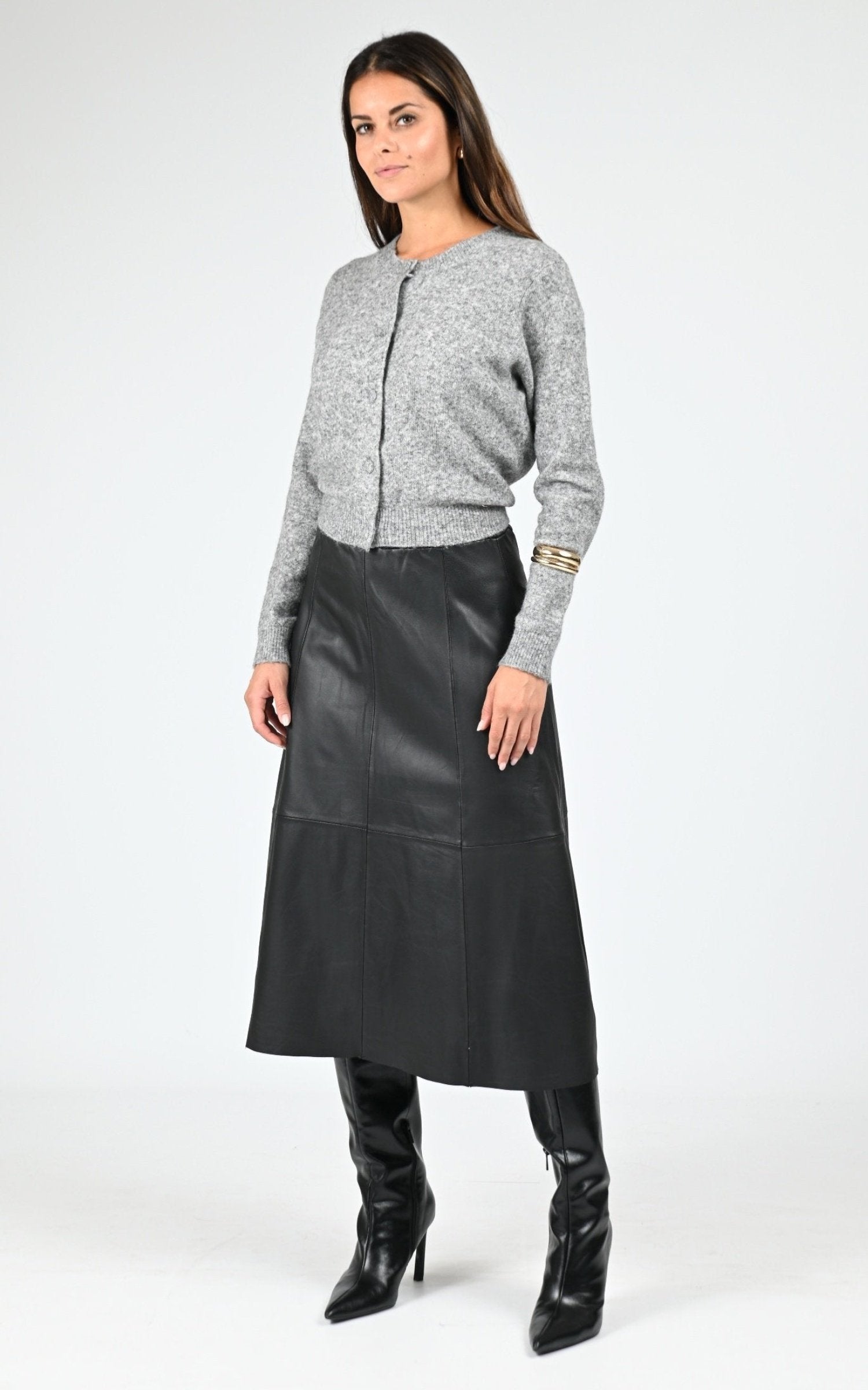 Jupe Cuir Femme Oakwood, modèle Nahee 65102 de couleur black 501