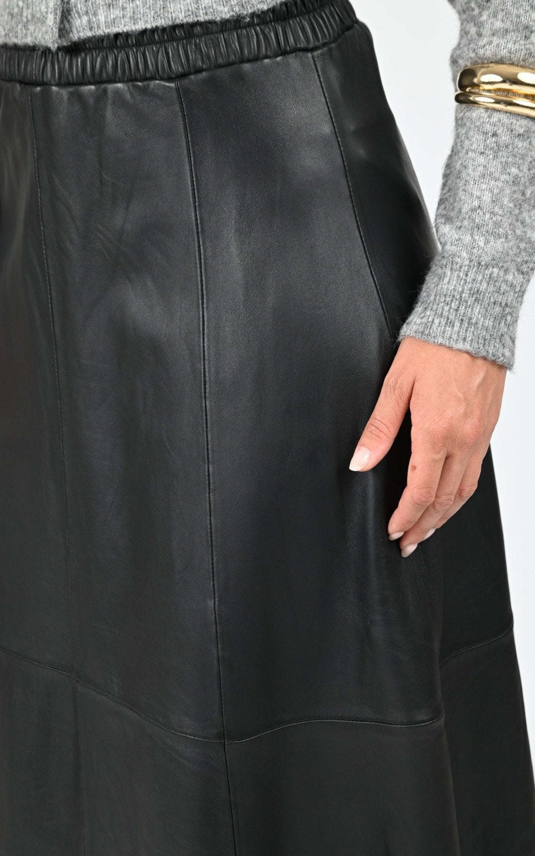 Jupe Cuir Femme Oakwood, modèle Nahee 65102 de couleur black 501