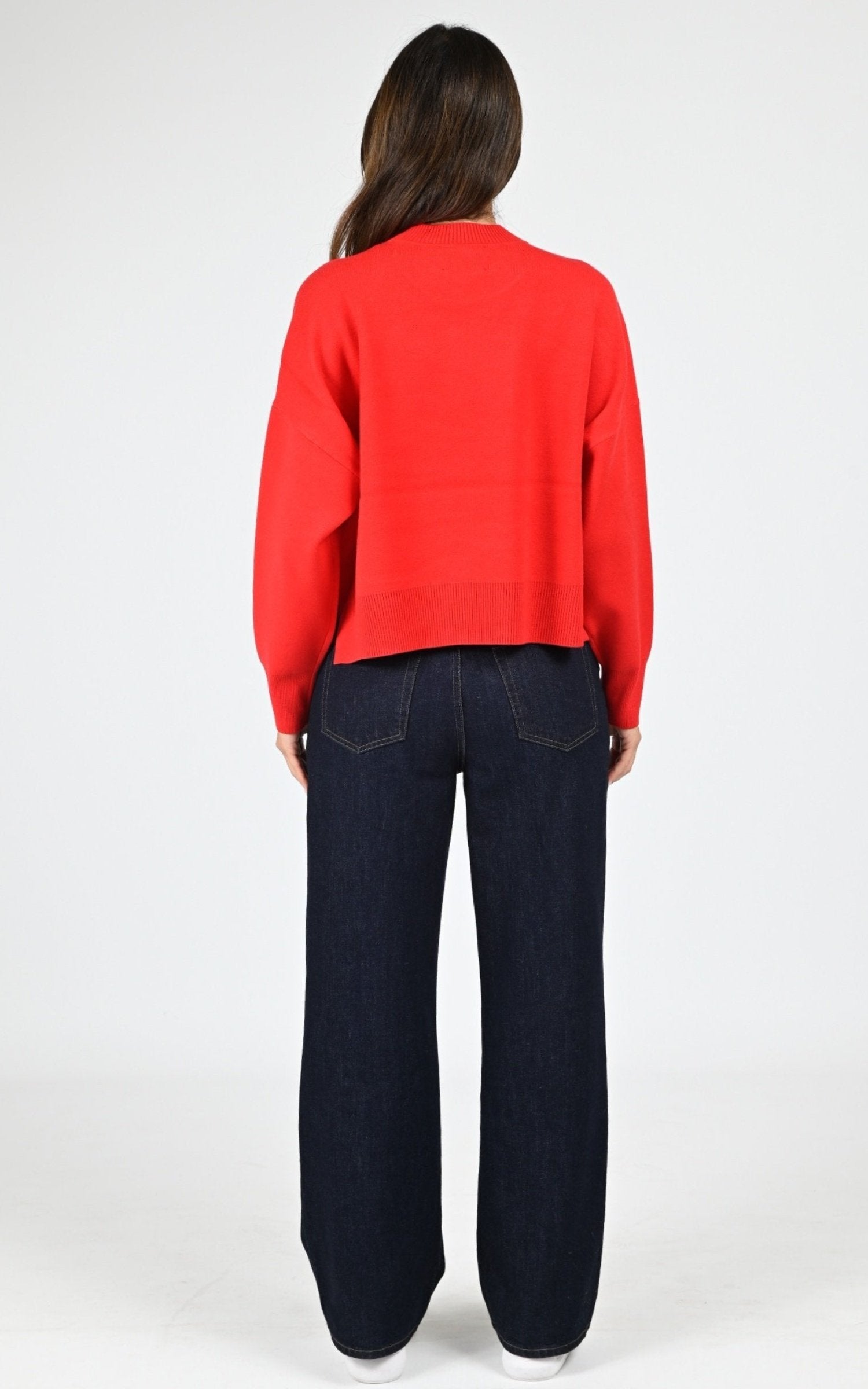 Pull Textile Femme Gertrude, modèle Natalia de couleur poppie