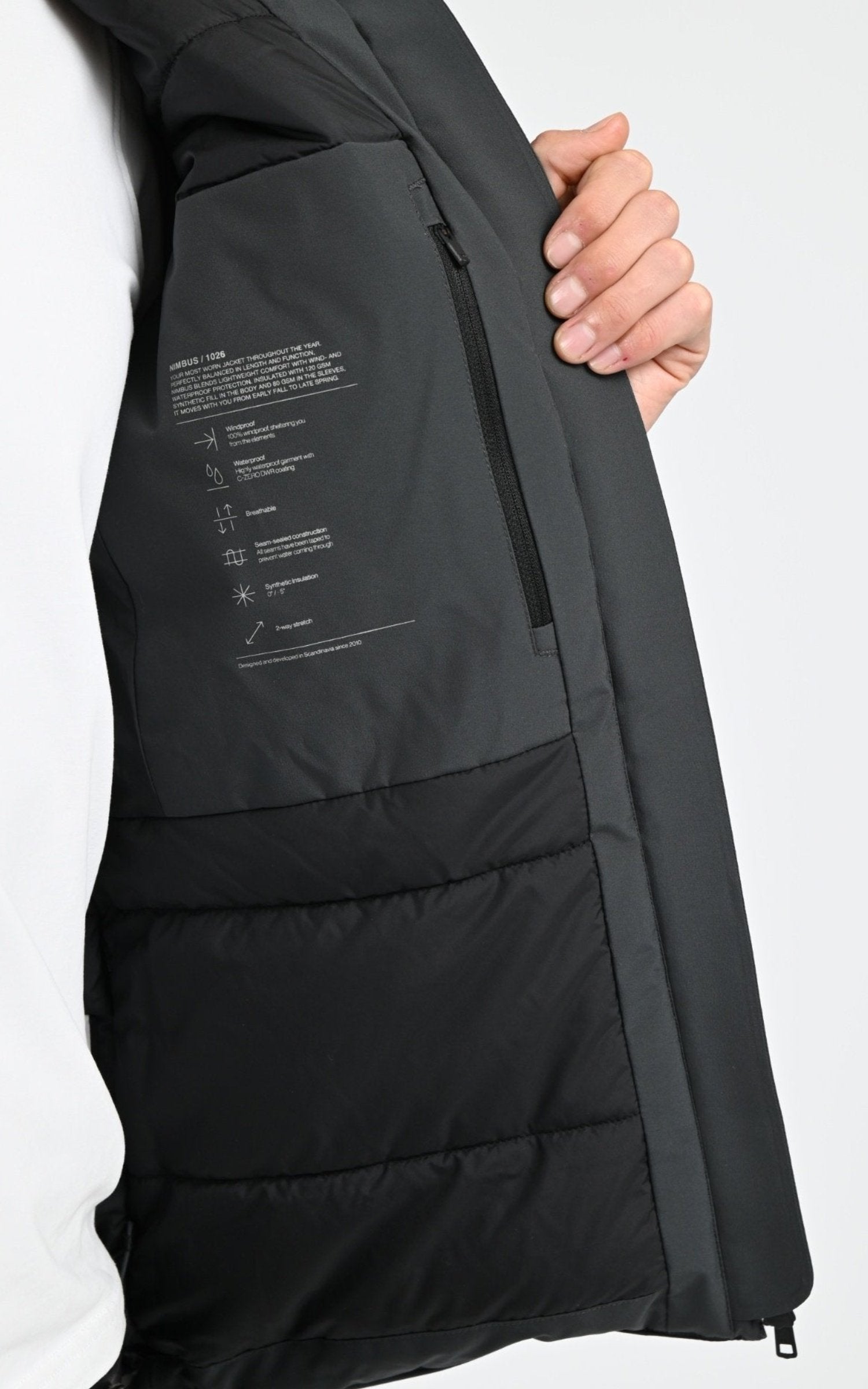 Blouson Textile Homme Scandinavian Edition, modèle Nimbus de couleur grey