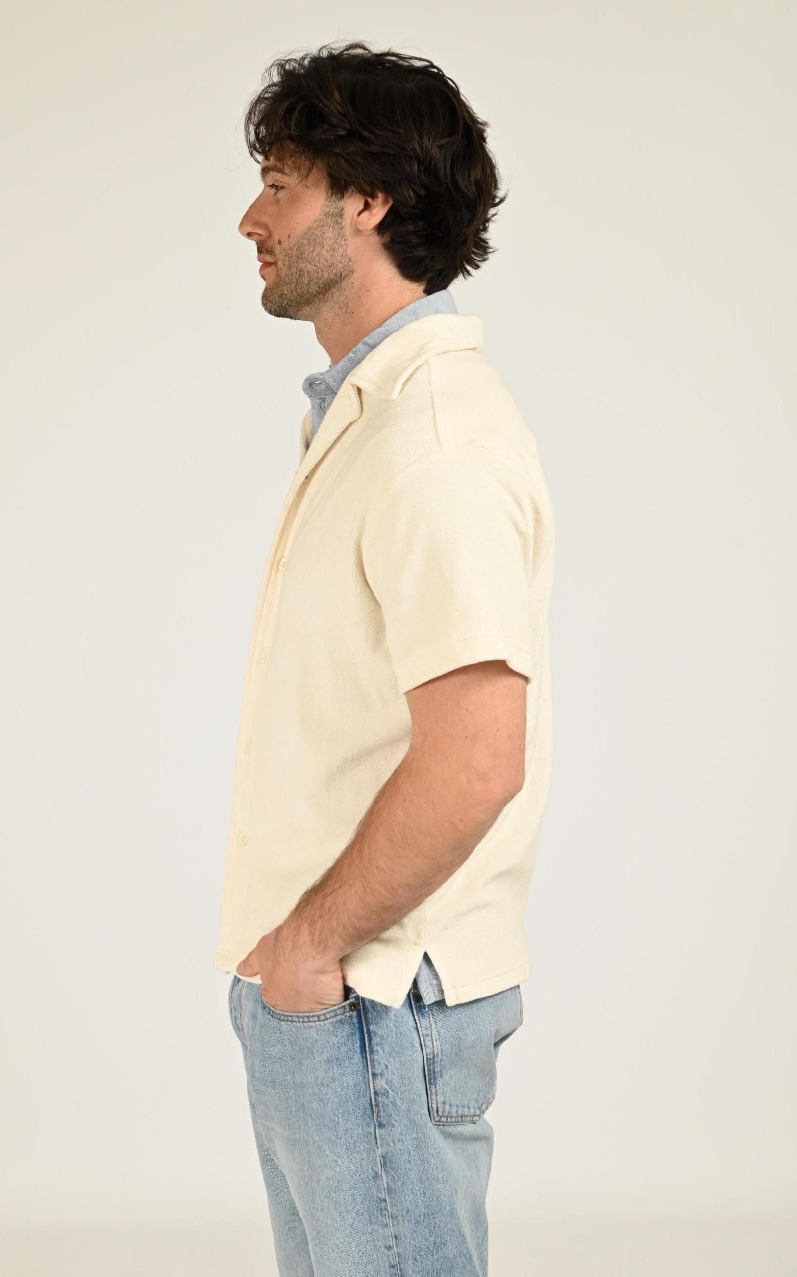 Chemise Textile Homme Daytona 73, modèle Oxnard 104104 de couleur beige / taupe