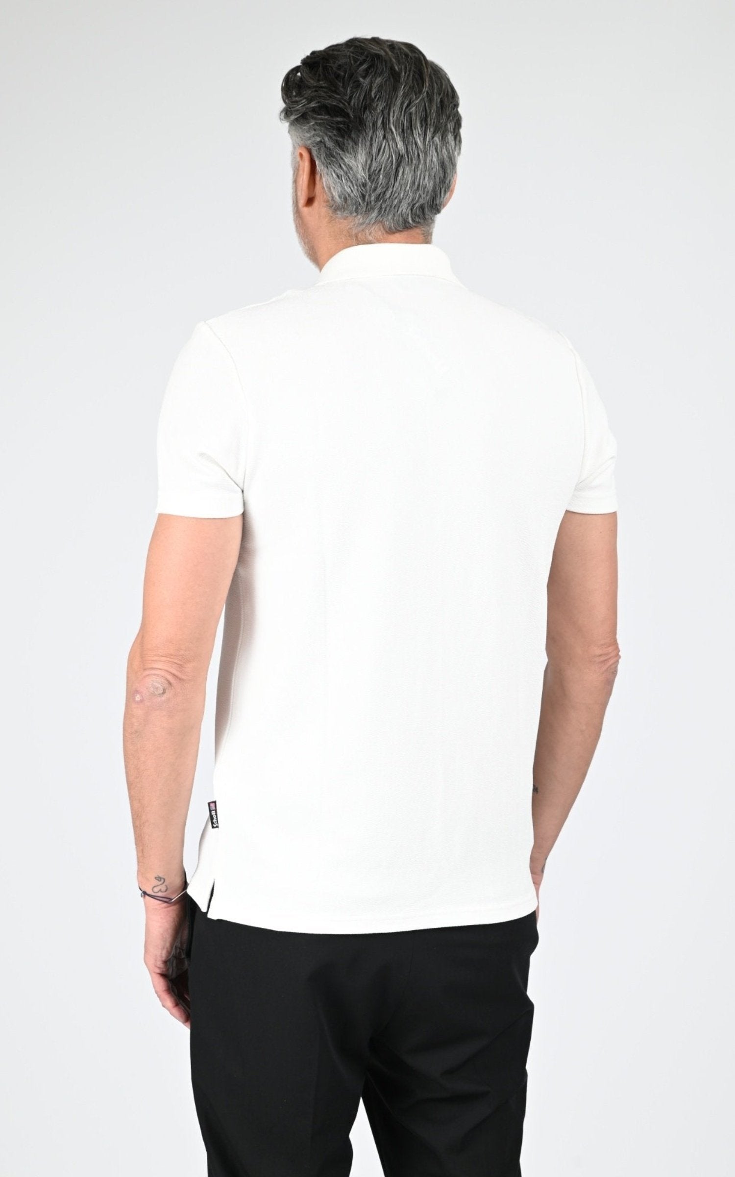 Polo Textile Homme Jaj -Schott-, modèle Ps coney de couleur white